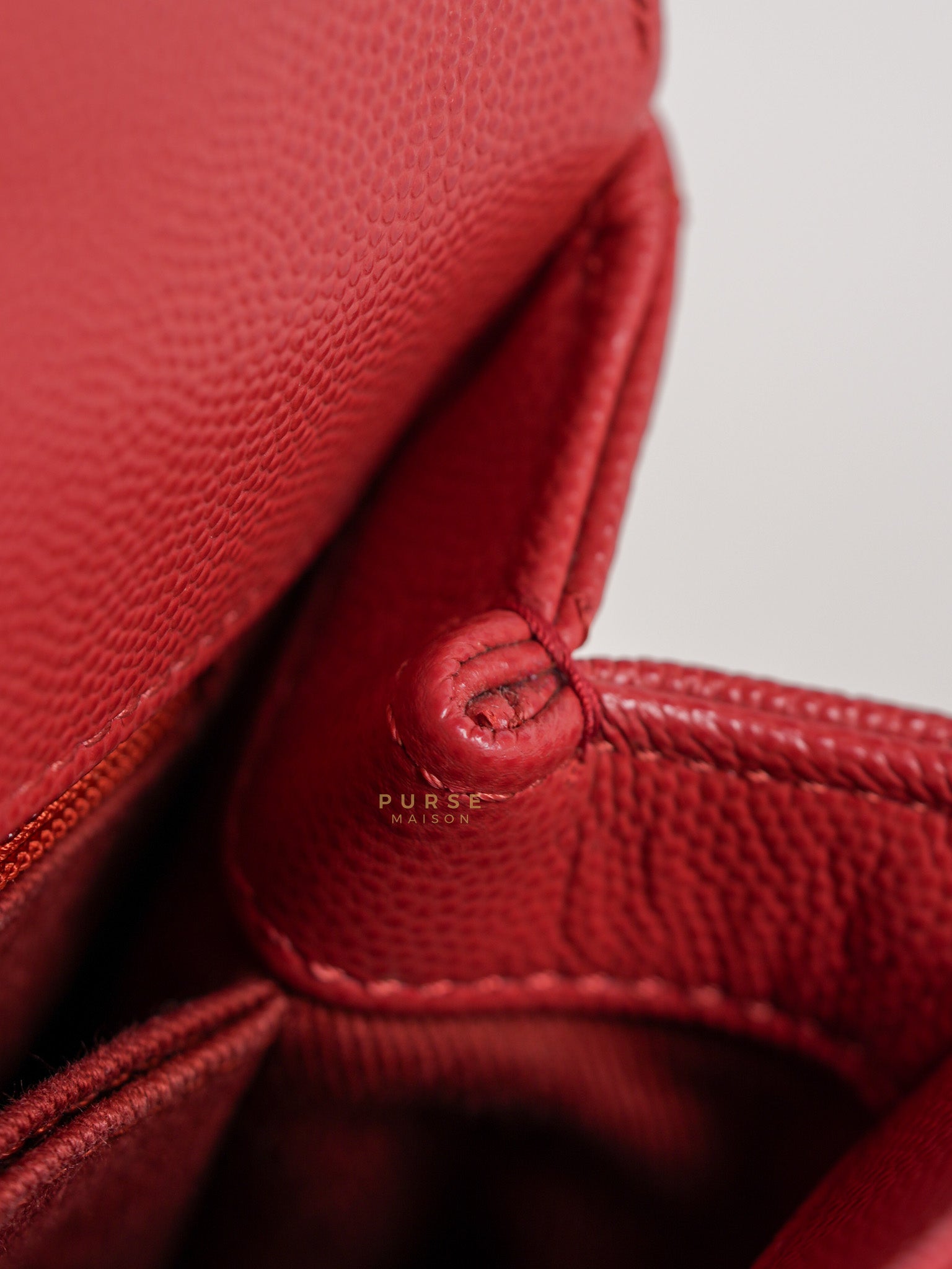 Coco Handle Small in Red Caviar Leather & Gold Hardware(Series 29) | Purse Maison Luxury Bags Shop