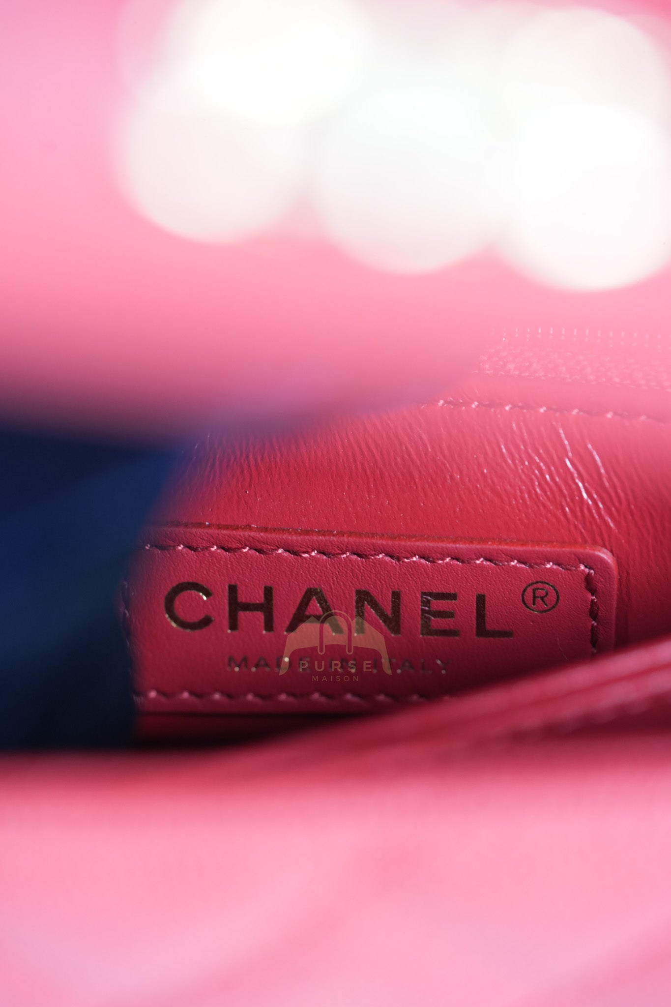 Coco Handle Small in Red Quilted Caviar Leather Lizard Top Handle and Gold Hardware (Microchip) | Purse Maison Luxury Bags Shop