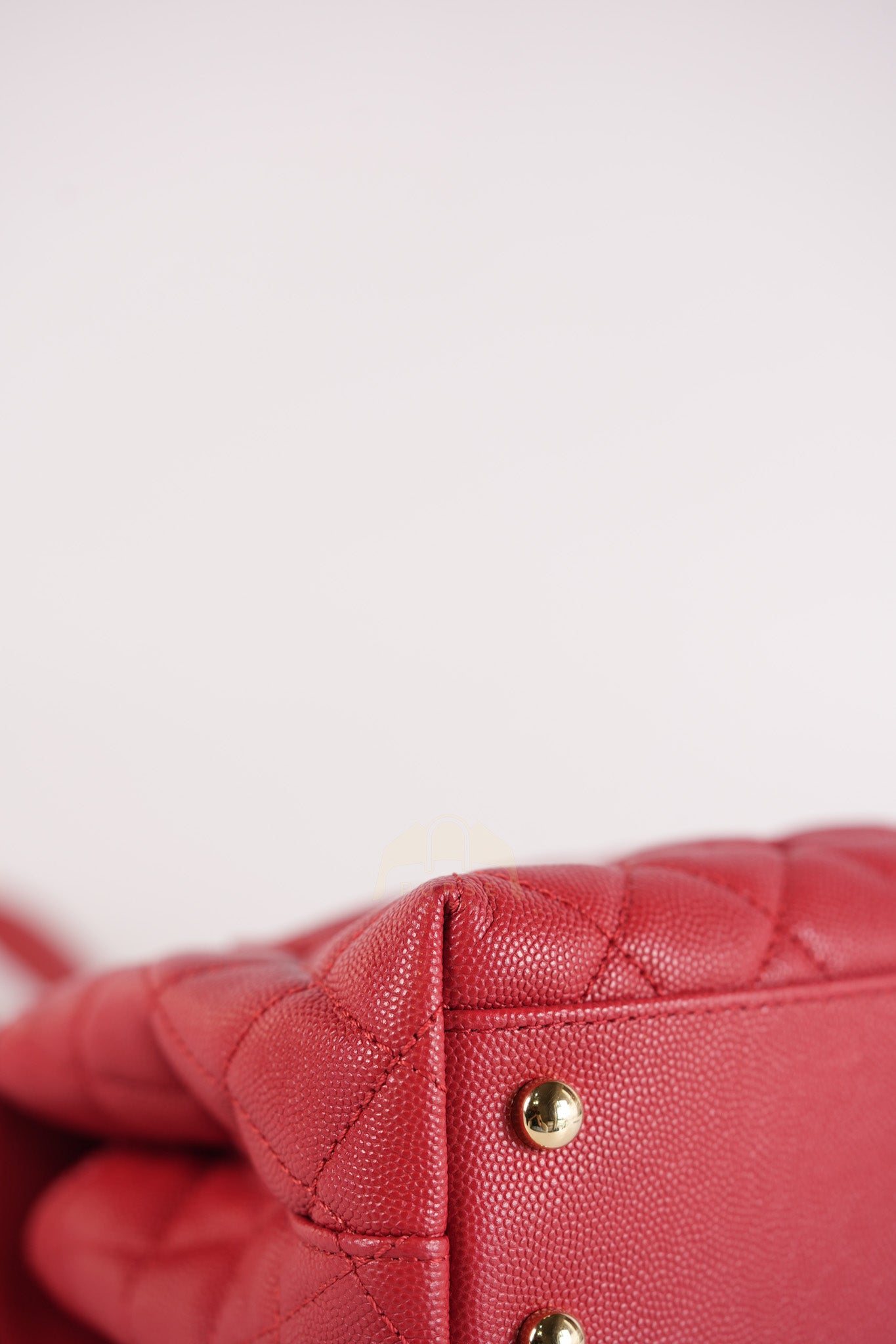 Coco Handle Small in Red Quilted Caviar Leather Lizard Top Handle and Gold Hardware (Microchip) | Purse Maison Luxury Bags Shop
