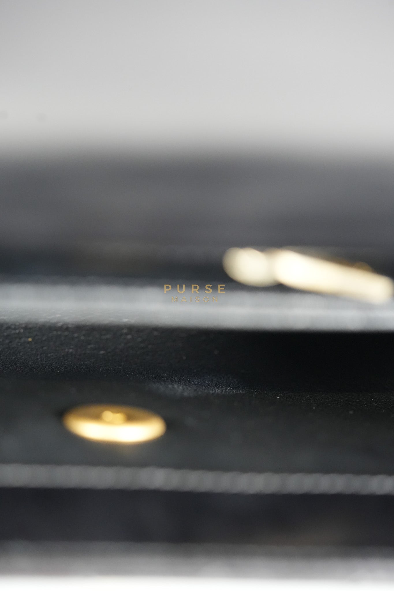 Coco Handle Small Lizard Handle Black Chevron in Shiny Calfskin and Aged Gold Hardware Series 25 | Purse Maison Luxury Bags Shop