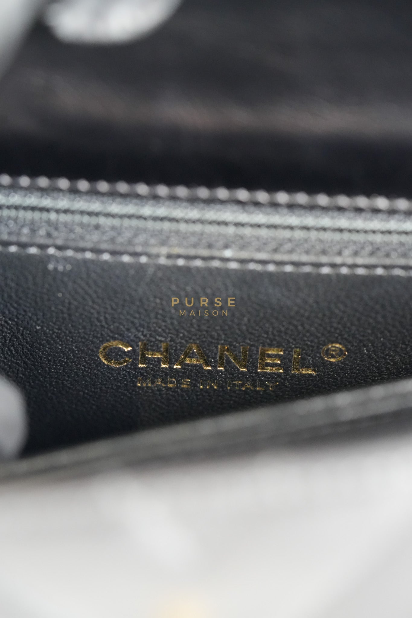Coco Handle Small Lizard Handle Black Chevron in Shiny Calfskin and Aged Gold Hardware Series 25 | Purse Maison Luxury Bags Shop