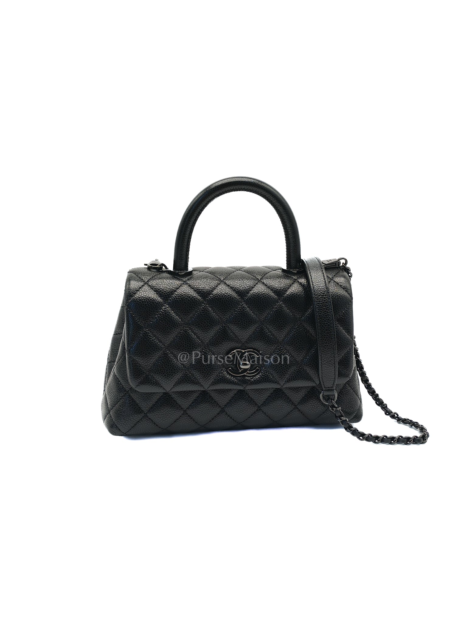 Coco Handle Small So Black in Shiny Caviar Leather Series 30 | Purse Maison Luxury Bags Shop