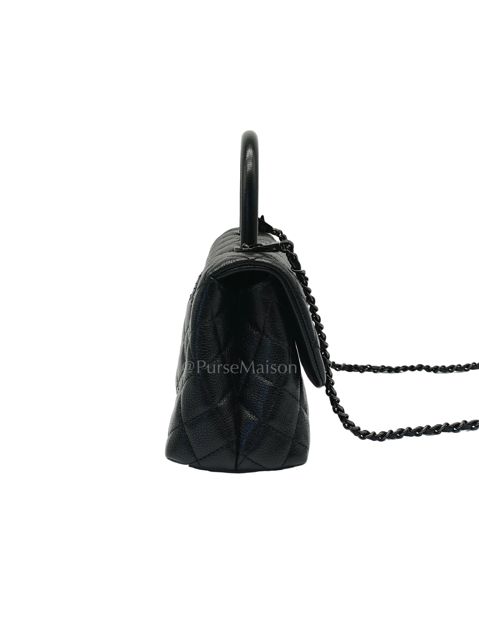Coco Handle Small So Black in Shiny Caviar Leather Series 30 | Purse Maison Luxury Bags Shop