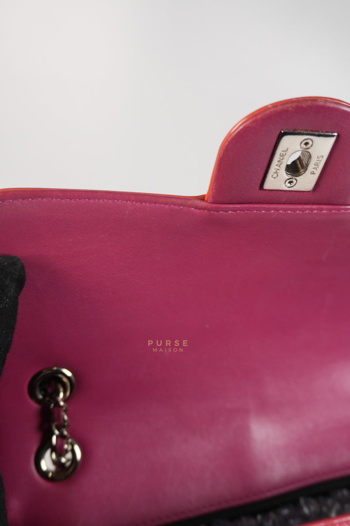 Coco Shine Flap Small Red Patent Leather Pink Interior Silver Hardware Series 20 | Purse Maison Luxury Bags Shop