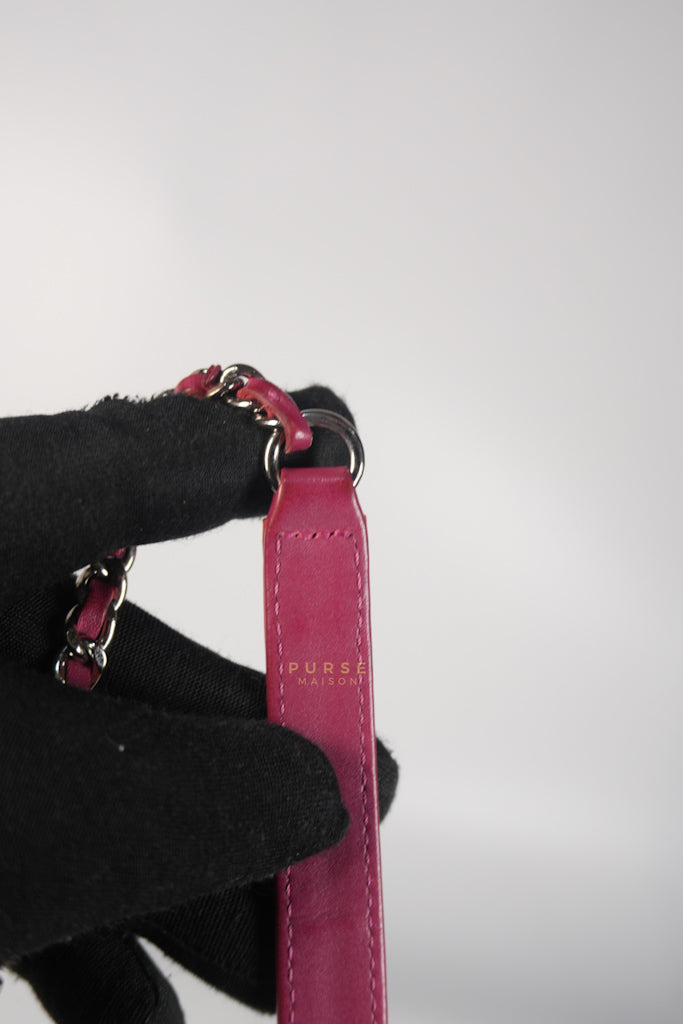 Coco Shine Flap Small Red Patent Leather Pink Interior Silver Hardware Series 20 | Purse Maison Luxury Bags Shop