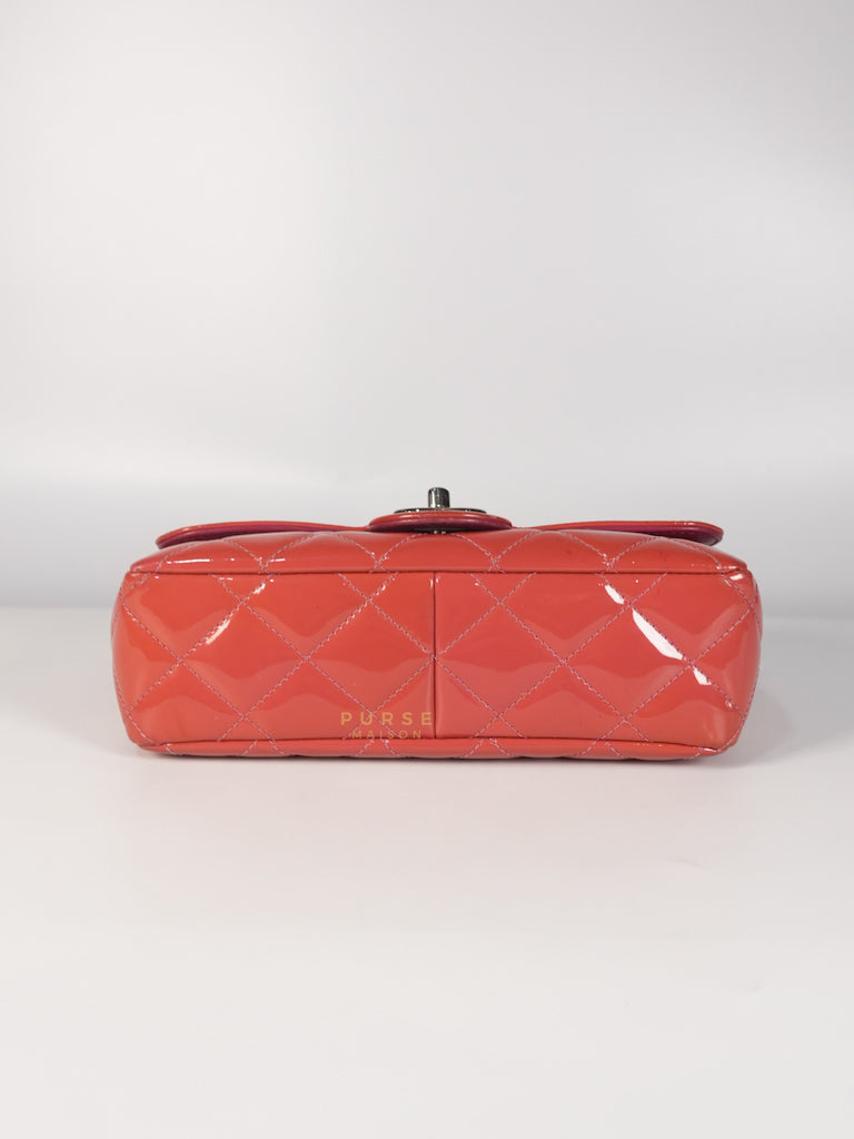 Coco Shine Flap Small Red Patent Leather Pink Interior Silver Hardware Series 20 | Purse Maison Luxury Bags Shop
