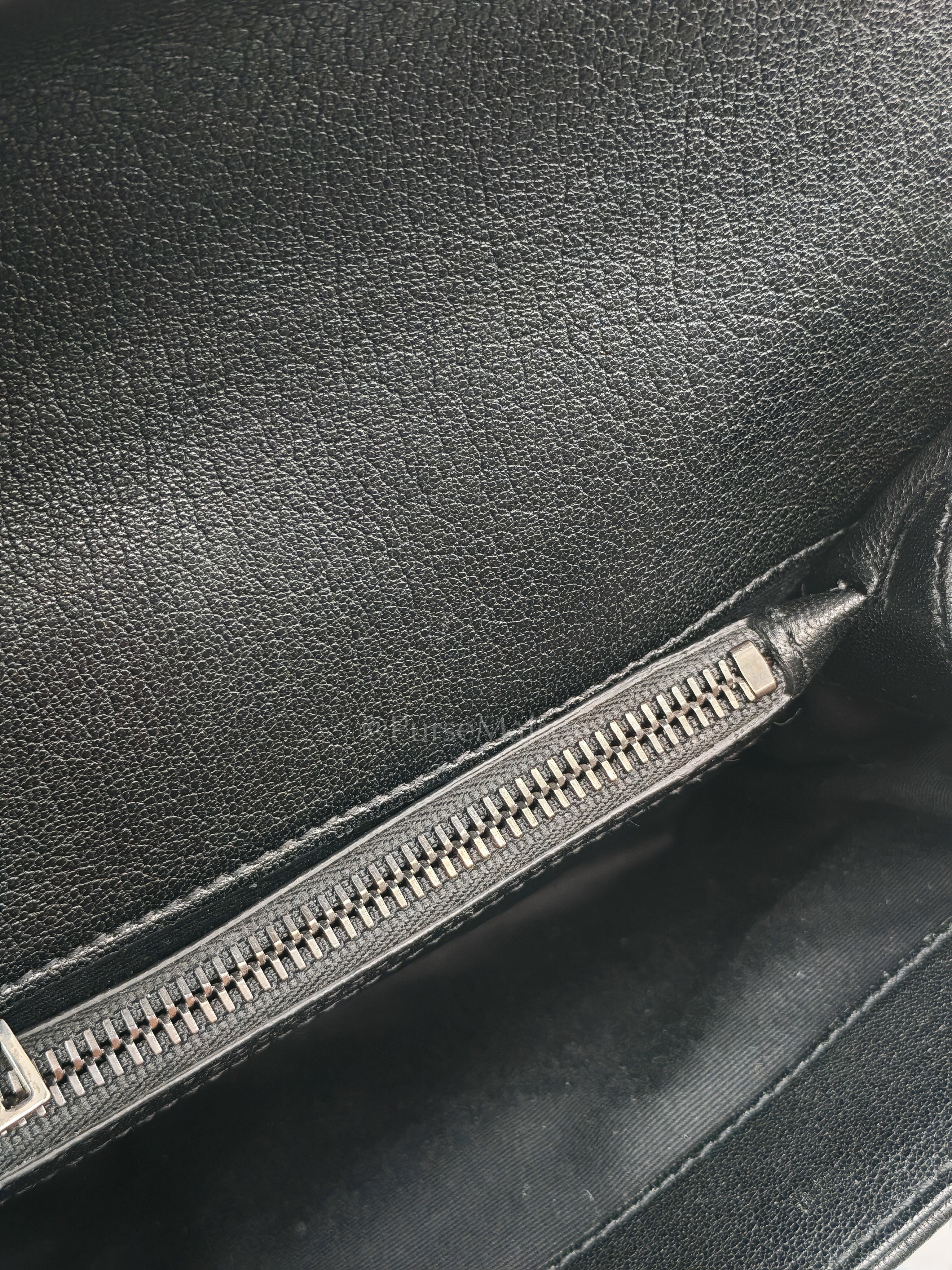 College Bag in Black Quilted Chevron Calfskin Leather & Silver/Ruthenium Hardware | Purse Maison Luxury Bags Shop