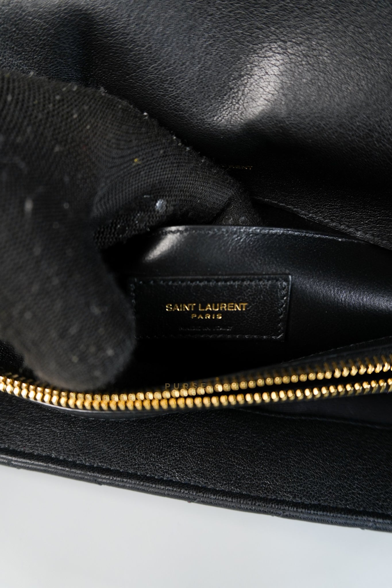 College Large in Black Chevron Quilted Leather | Purse Maison Luxury Bags Shop