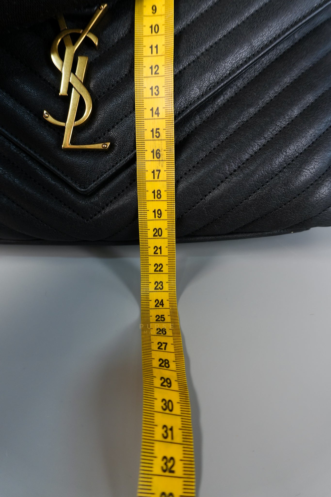 College Large in Black Chevron Quilted Leather | Purse Maison Luxury Bags Shop