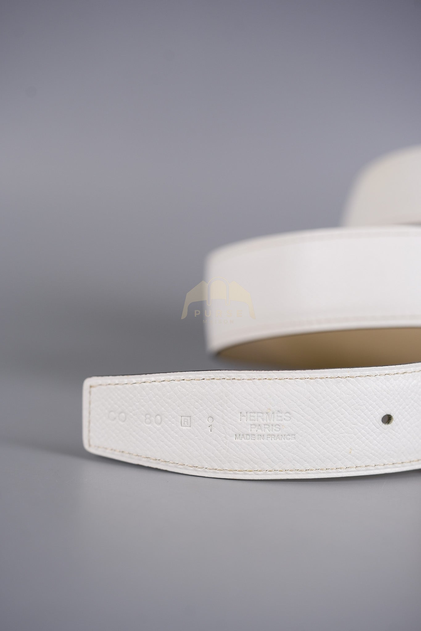 Collier de Chien CDC Belt Two-tone Epsom/Swift Gold Hardware Stamp Square R (2014) Size 80 | Purse Maison Luxury Bags Shop