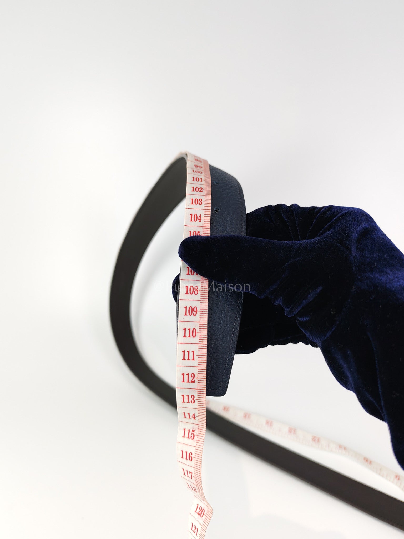 Collier de Chien (CDG) Belt In Bleu Saphir/ Dark Brown and Gold Hardware Reversible Belt Size 90 Stamp T (2015) | Purse Maison Luxury Bags Shop