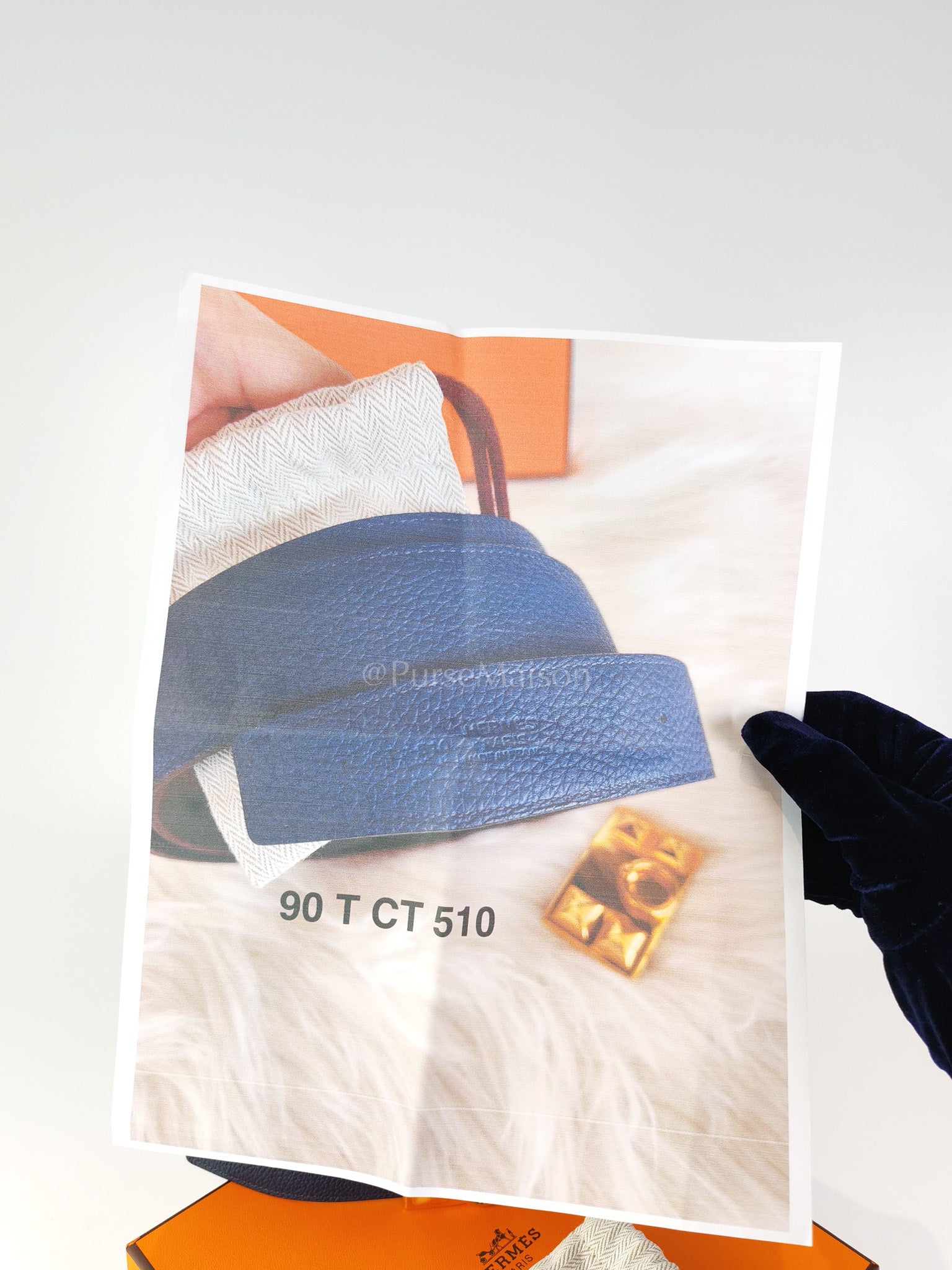 Collier de Chien (CDG) Belt In Bleu Saphir/ Dark Brown and Gold Hardware Reversible Belt Size 90 Stamp T (2015) | Purse Maison Luxury Bags Shop