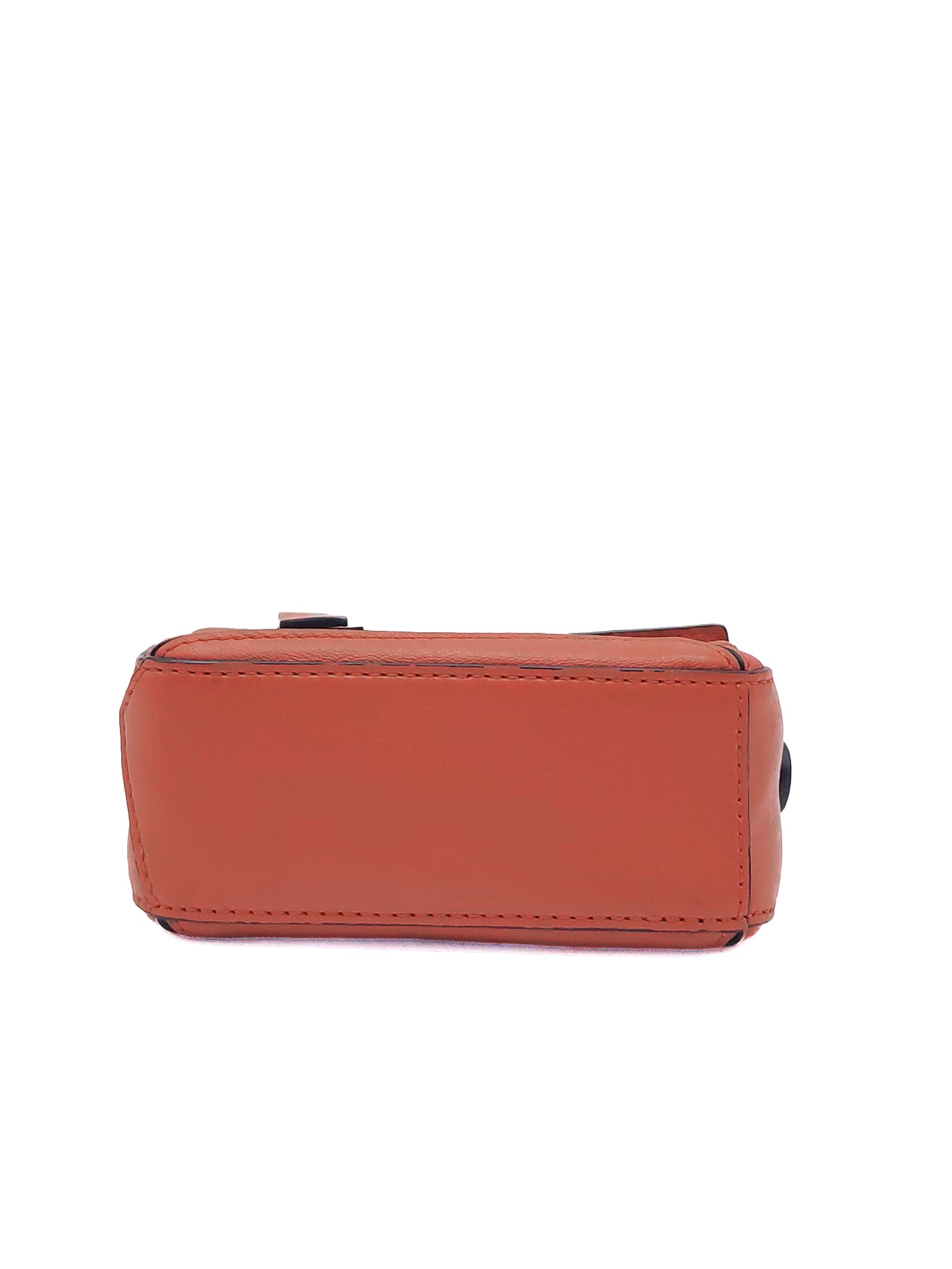 Loewe Puzzle Nano Bag in Red Orange Calfskin Leather Silver Hardware