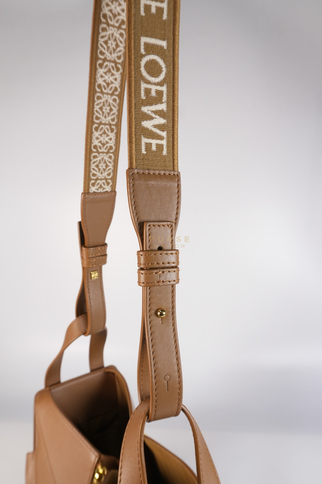 Compact Hammock in Tan Satin Calfskin Leather Shoulder Bag | Purse Maison Luxury Bags Shop