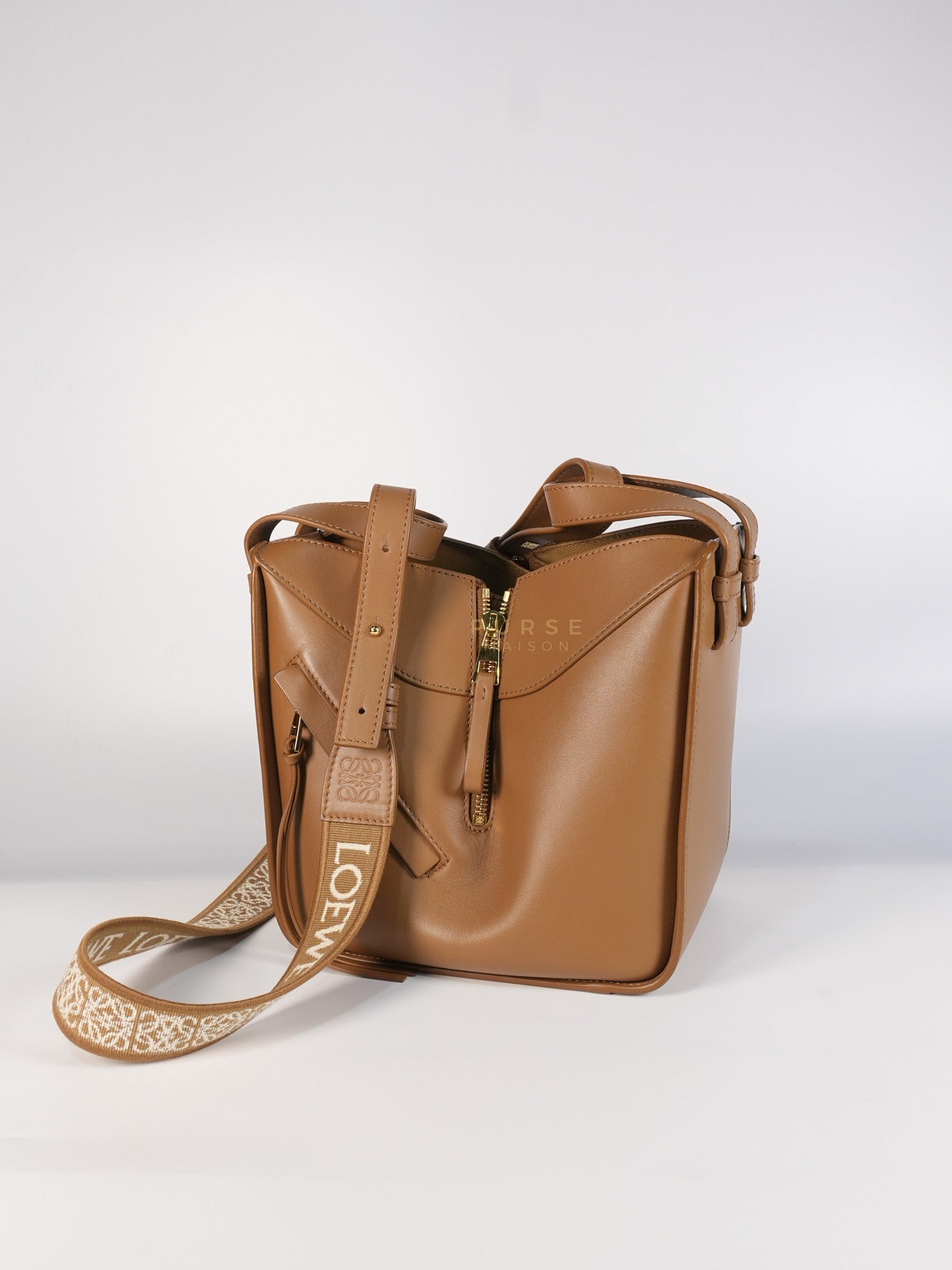 Compact Hammock in Tan Satin Calfskin Leather Shoulder Bag | Purse Maison Luxury Bags Shop