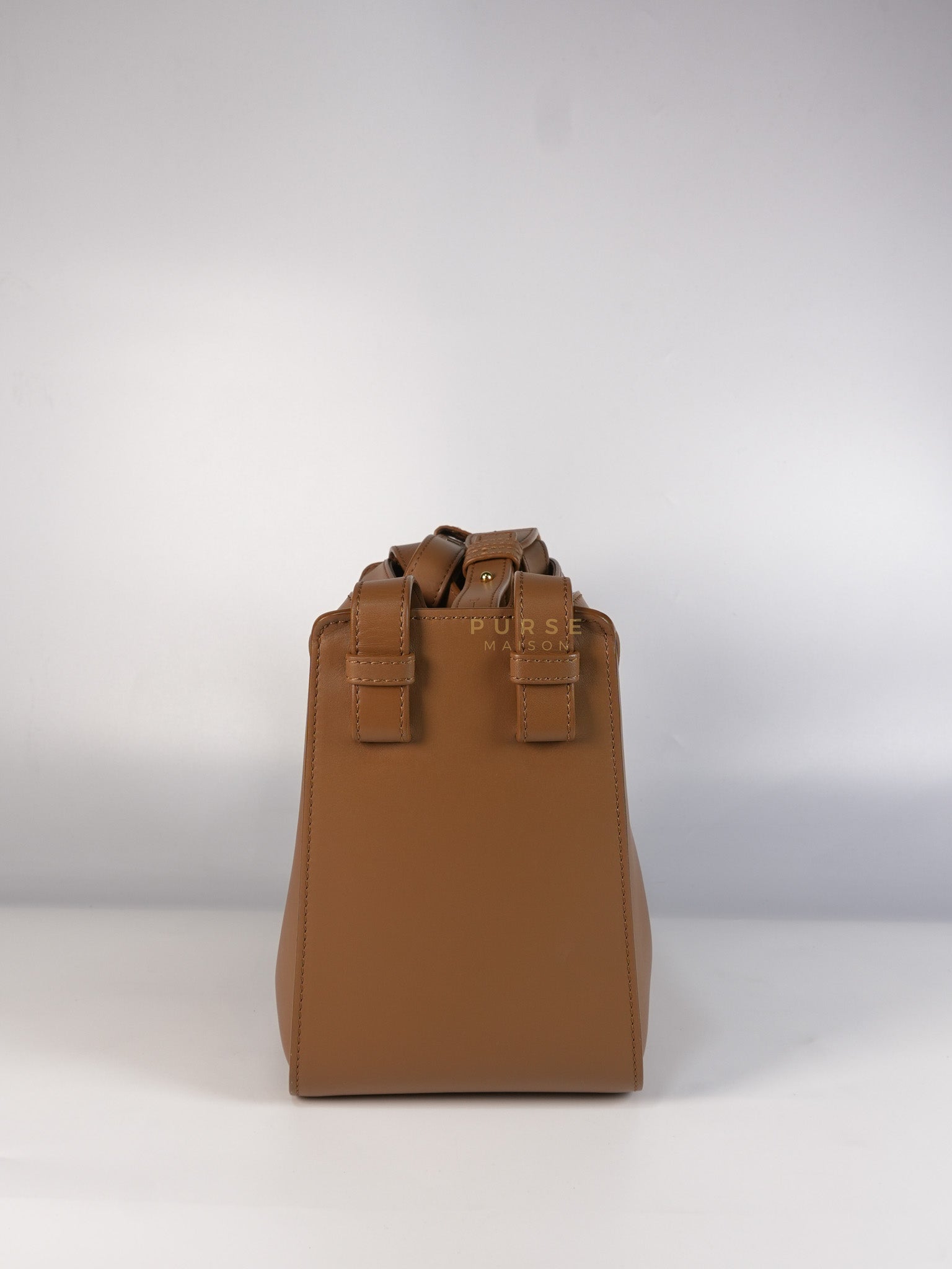 Compact Hammock in Tan Satin Calfskin Leather Shoulder Bag | Purse Maison Luxury Bags Shop