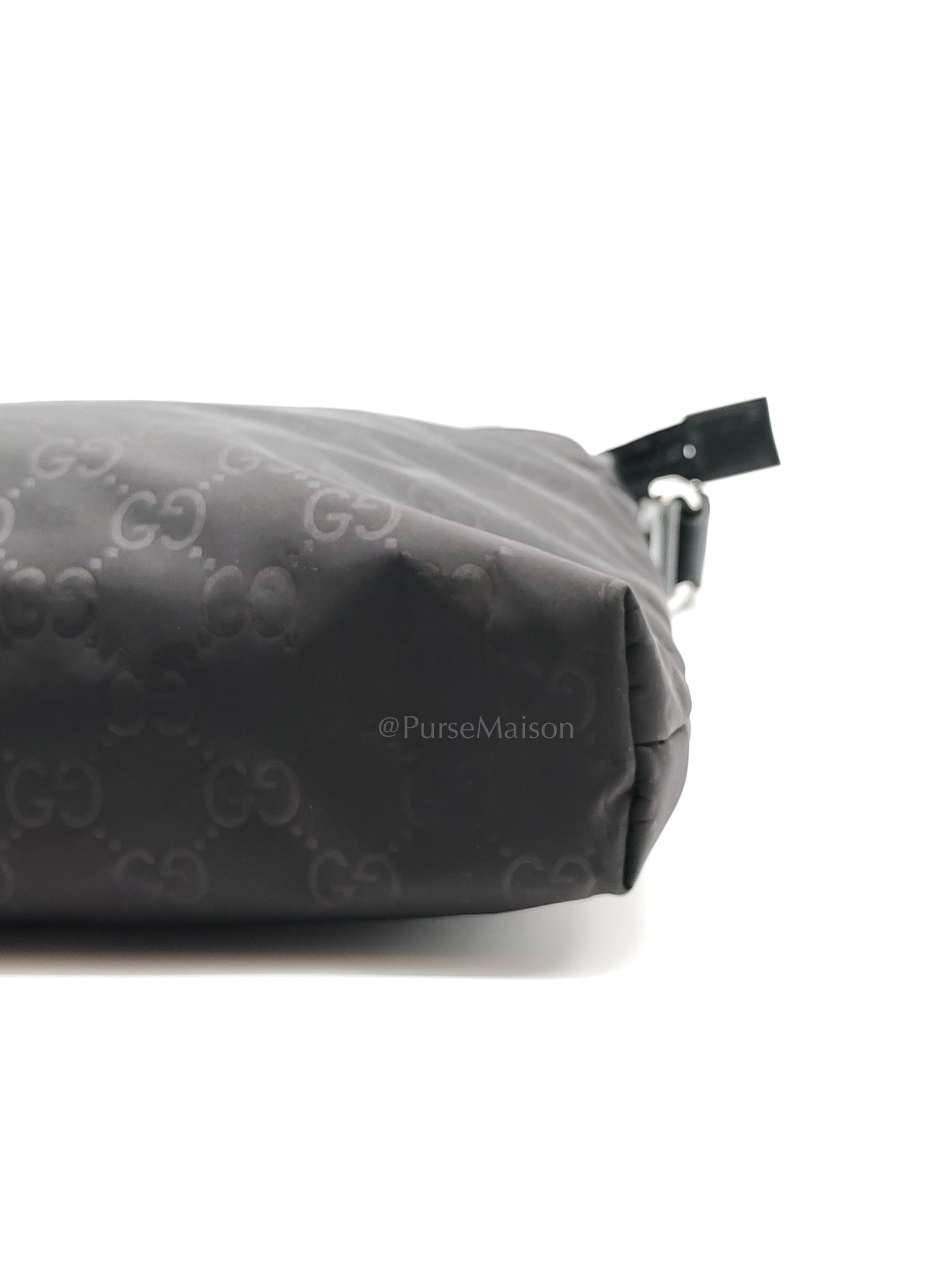 Compact Messenger Bag in Black GG Nylon Canvas | Purse Maison Luxury Bags Shop