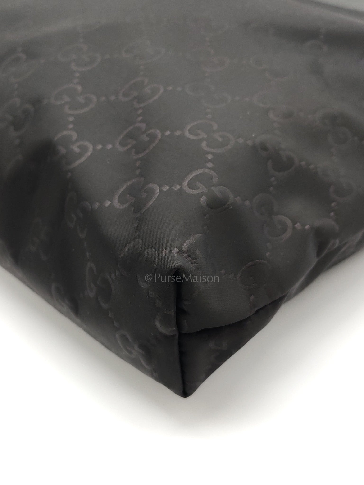 Compact Messenger Bag in Black GG Nylon Canvas | Purse Maison Luxury Bags Shop