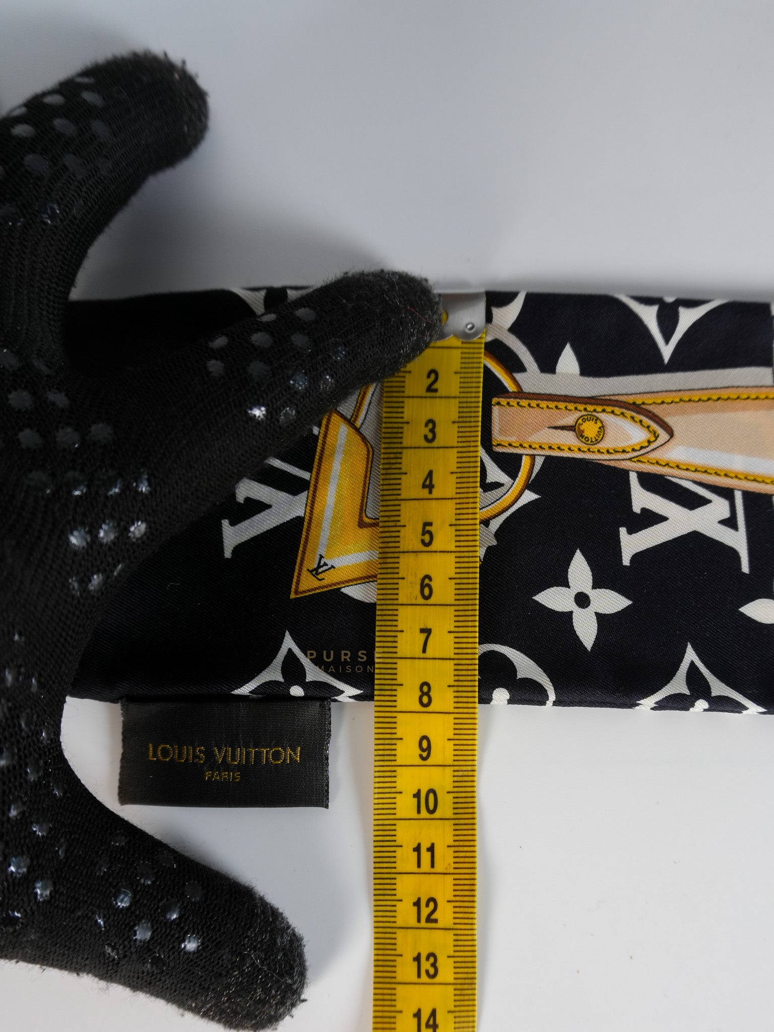 Confidential Monogram Bandeau Silk Scarf 115cm x 8cm | Purse Maison Luxury Bags Shop