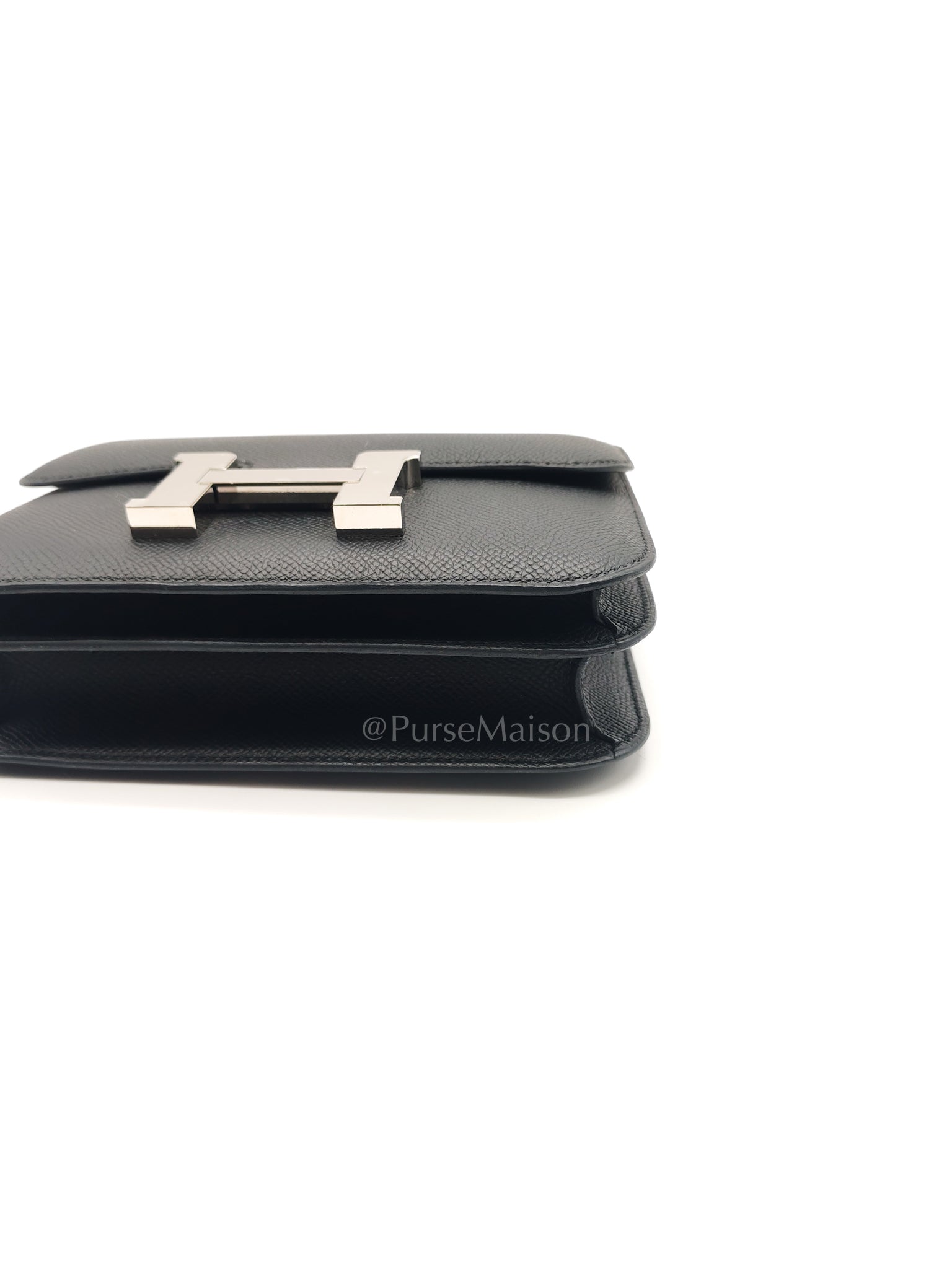 Constance 18 Black/Noir Epsom Leather in Palladium Hardware Stamp K(2025) | Purse Maison Luxury Bags Shop