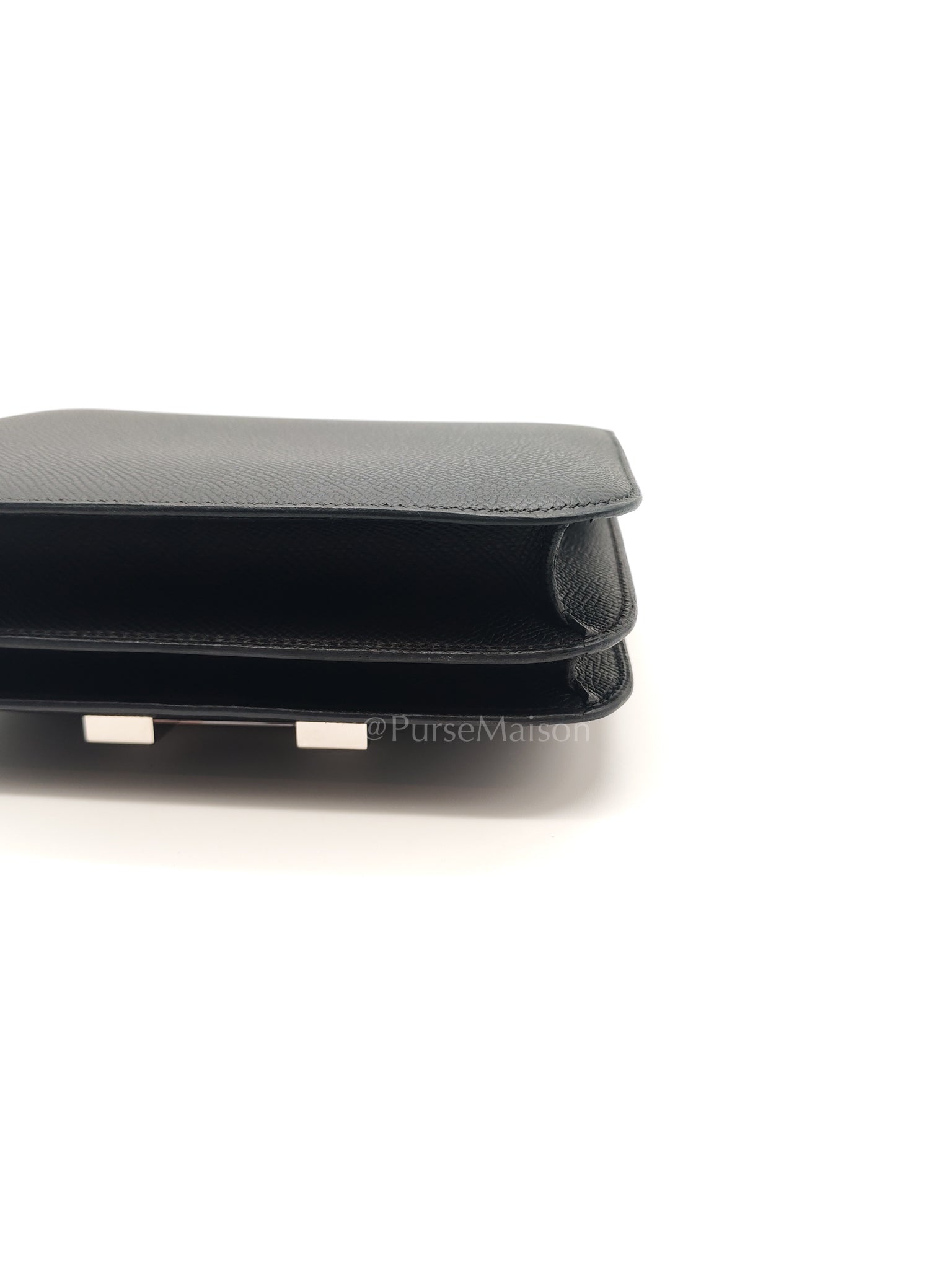 Constance 18 Black/Noir Epsom Leather in Palladium Hardware Stamp K(2025) | Purse Maison Luxury Bags Shop
