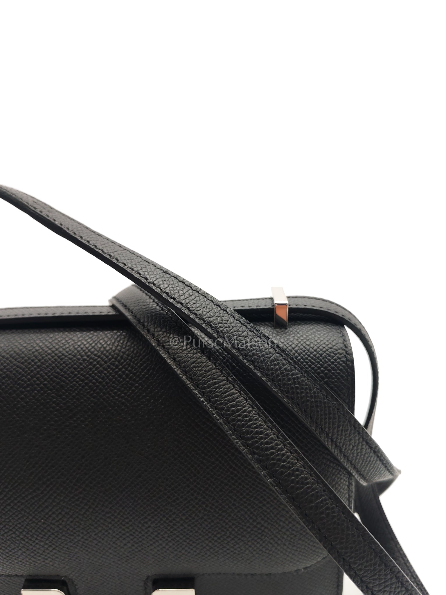 Constance 18 Black/Noir Epsom Leather in Palladium Hardware Stamp K(2025) | Purse Maison Luxury Bags Shop