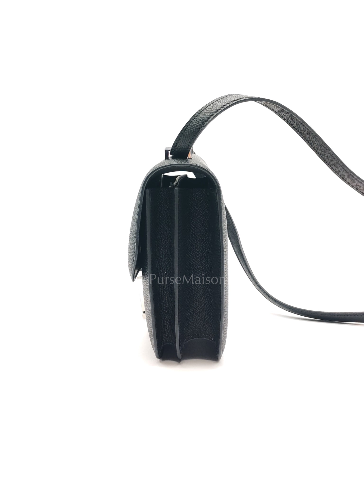 Constance 18 Black/Noir Epsom Leather in Palladium Hardware Stamp K(2025) | Purse Maison Luxury Bags Shop