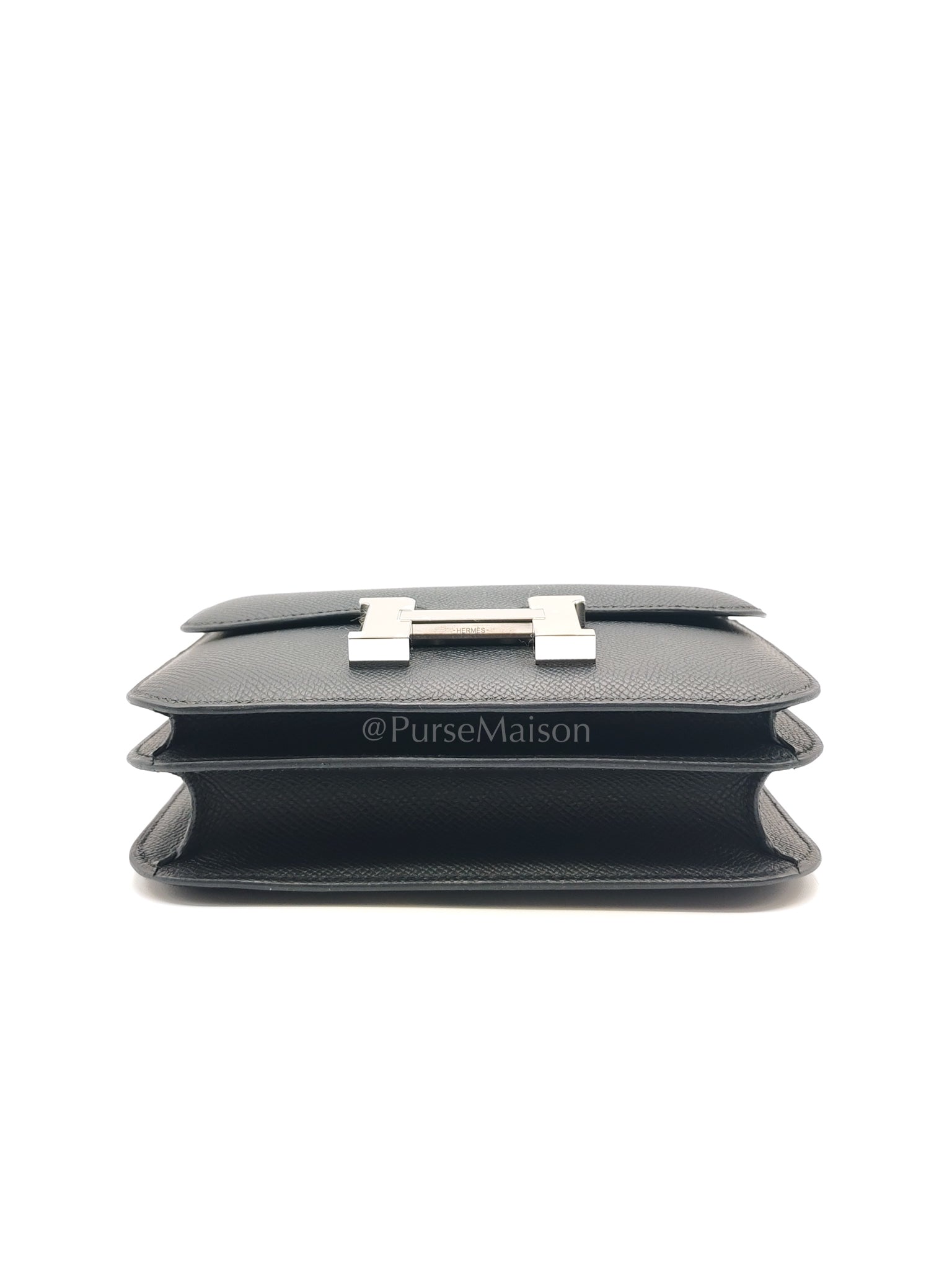 Constance 18 Black/Noir Epsom Leather in Palladium Hardware Stamp K(2025) | Purse Maison Luxury Bags Shop