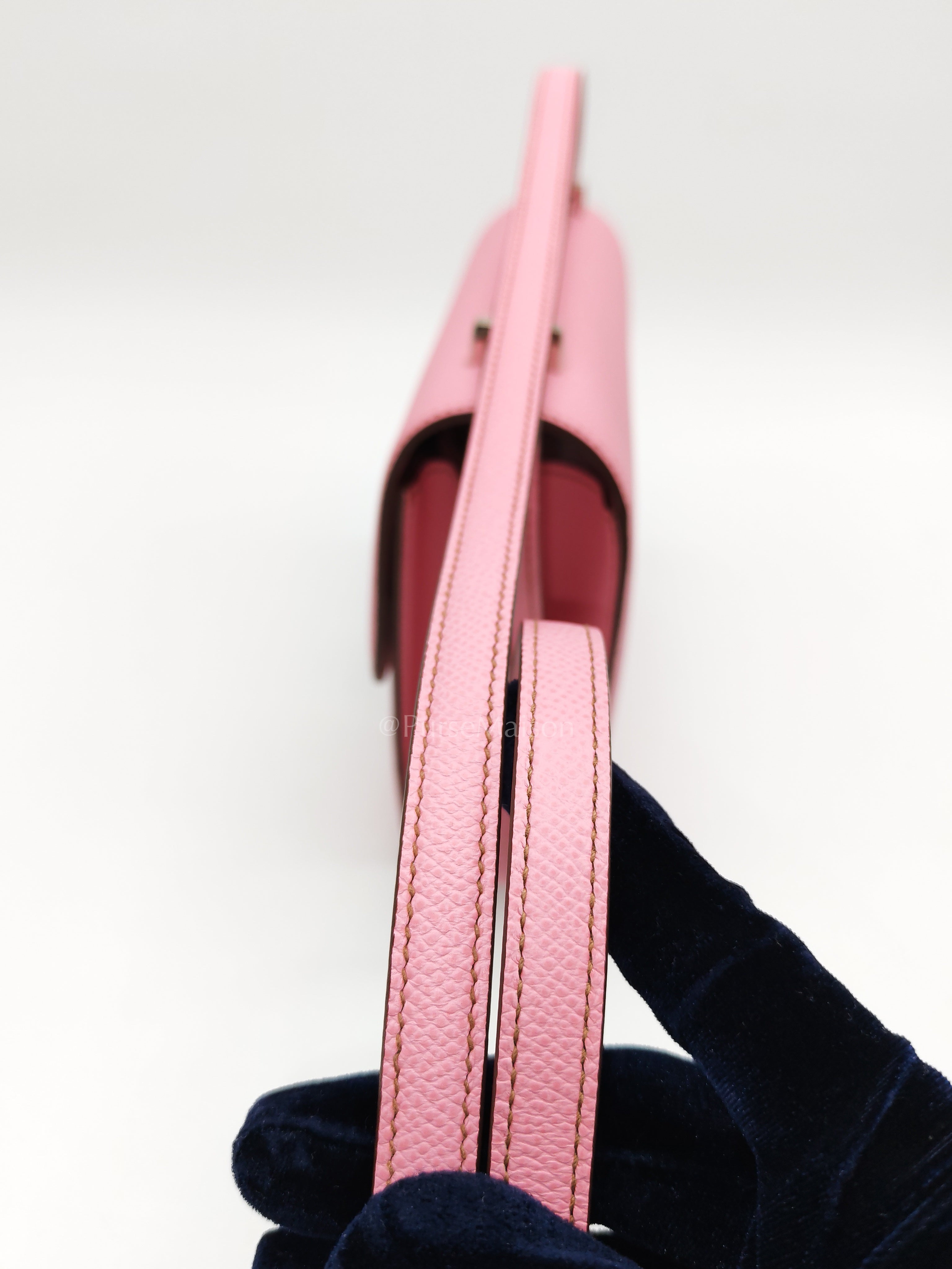 Constance 18 Bubble Gum Pink Epsom Leather in Palladium Hardware Stamp Z(2021) | Purse Maison Luxury Bags Shop