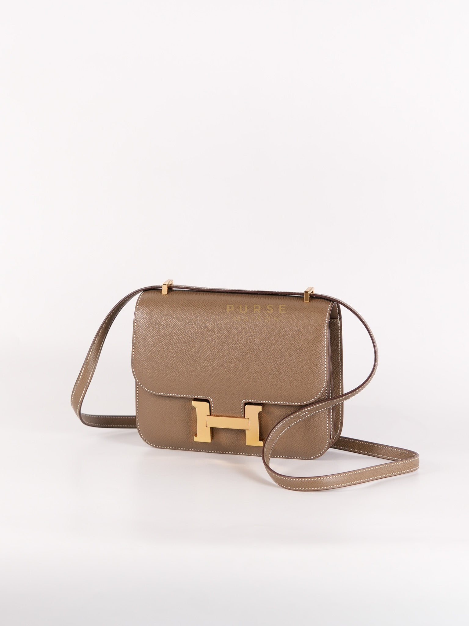 Constance 18 Etoupe in Epesom Leather and Rose Gold Hardware Stamp Z (2021) | Purse Maison Luxury Bags Shop