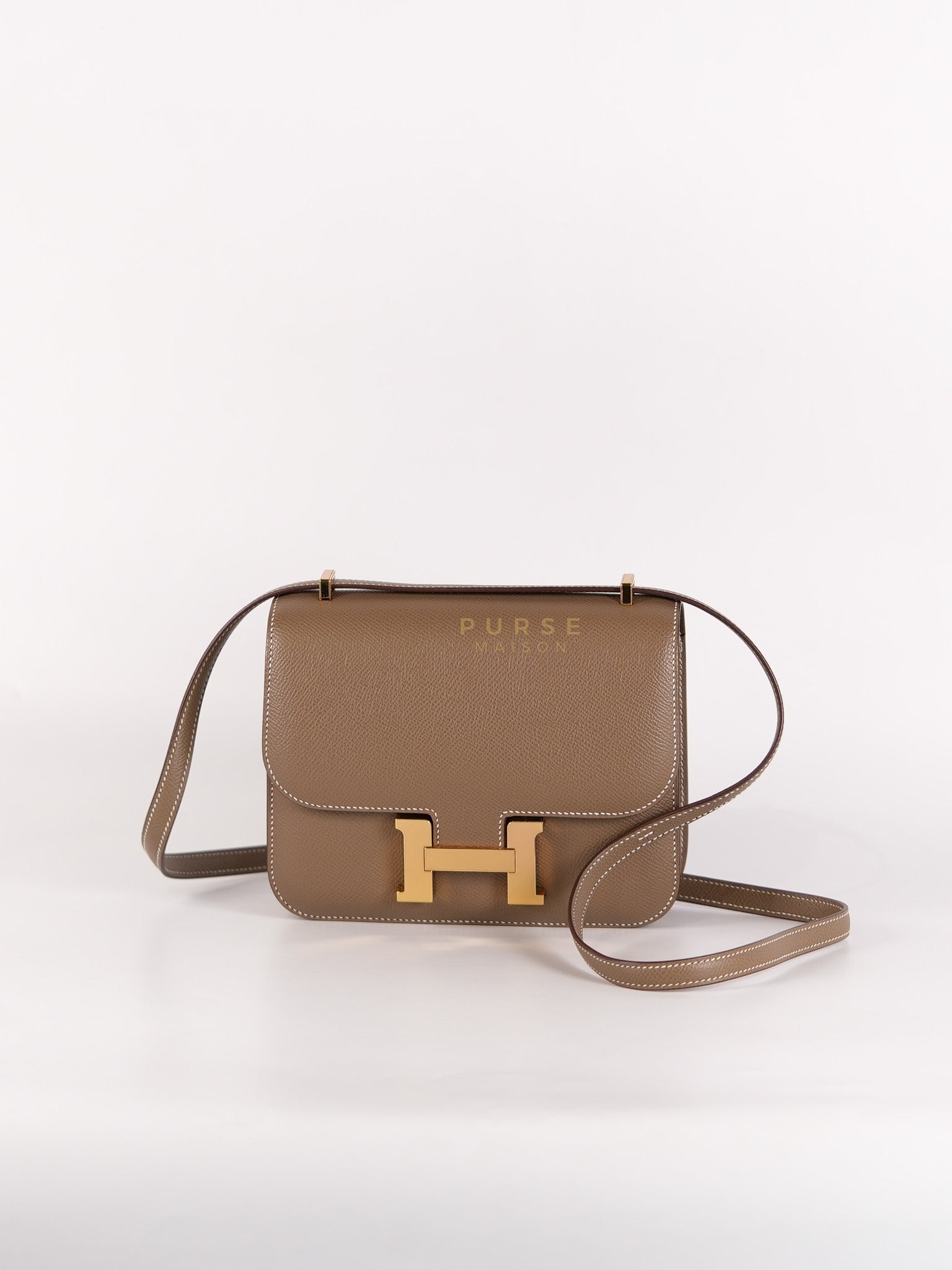 Constance 18 Etoupe in Epesom Leather and Rose Gold Hardware Stamp Z (2021) | Purse Maison Luxury Bags Shop