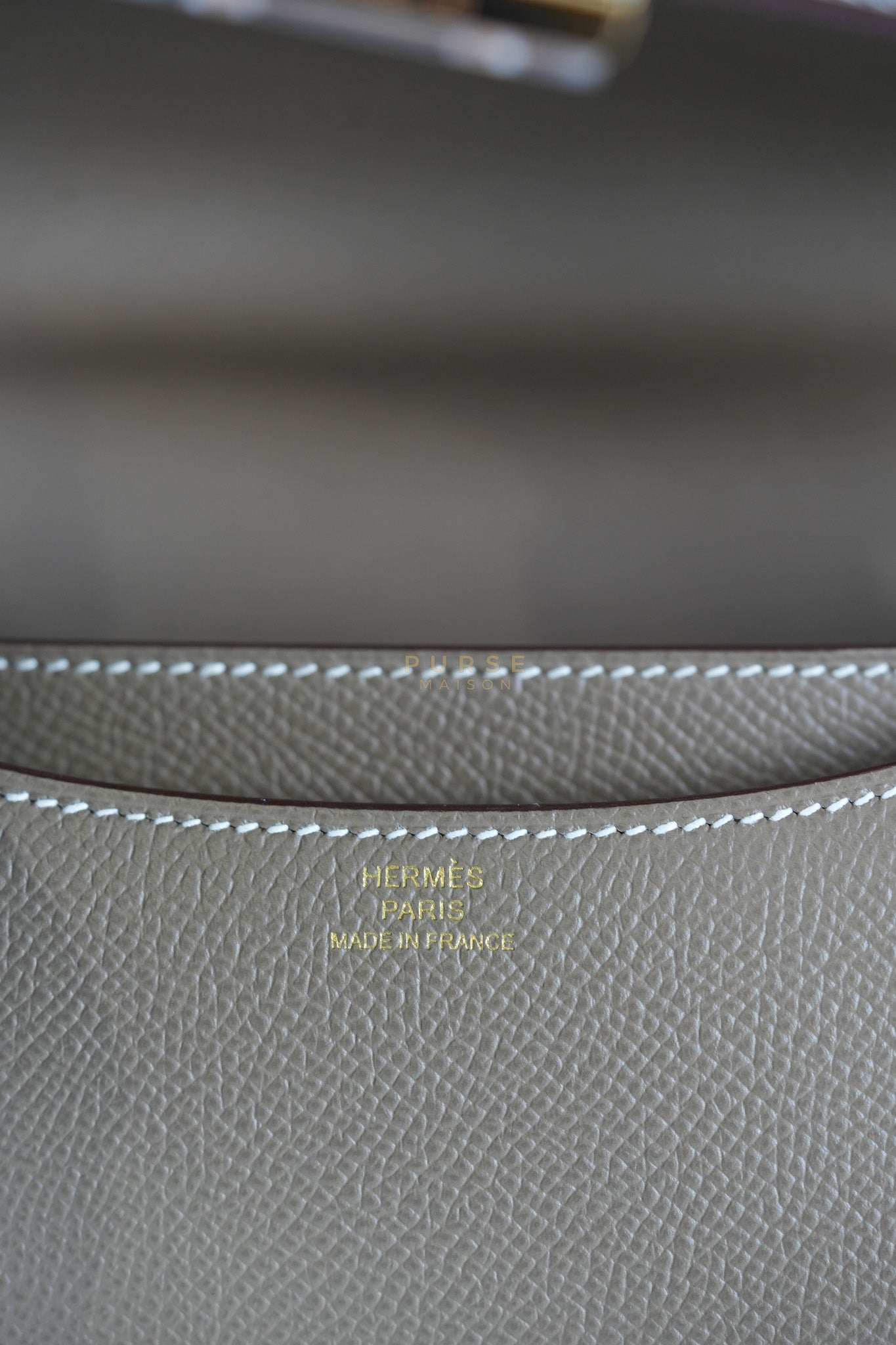 Constance 18 Etoupe in Epesom Leather and Rose Gold Hardware Stamp Z (2021) | Purse Maison Luxury Bags Shop