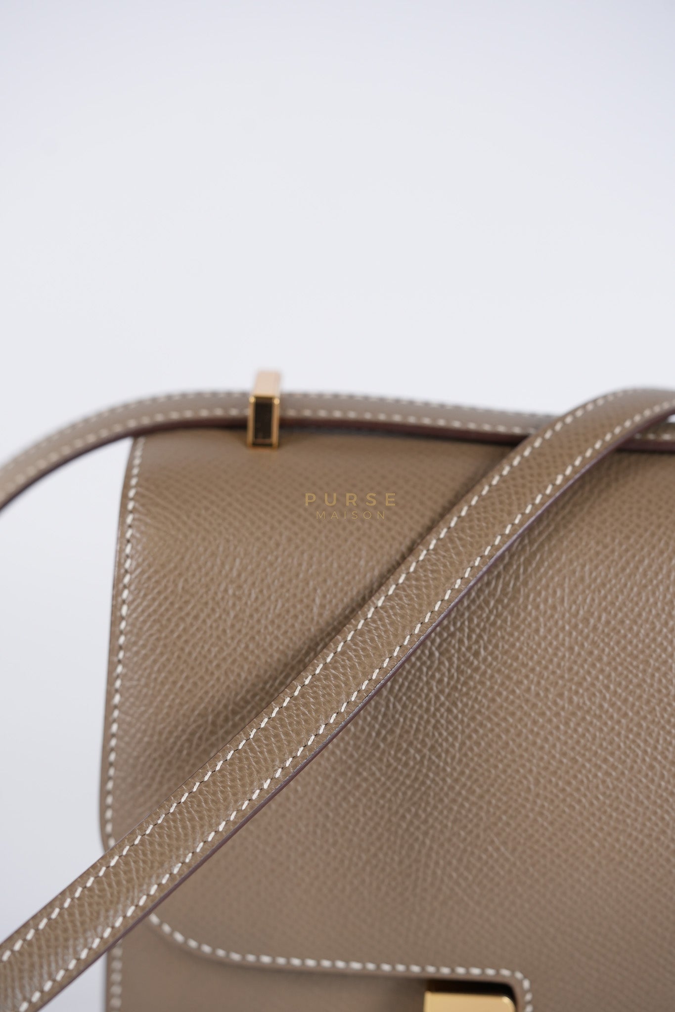 Constance 18 Etoupe in Epesom Leather and Rose Gold Hardware Stamp Z (2021) | Purse Maison Luxury Bags Shop