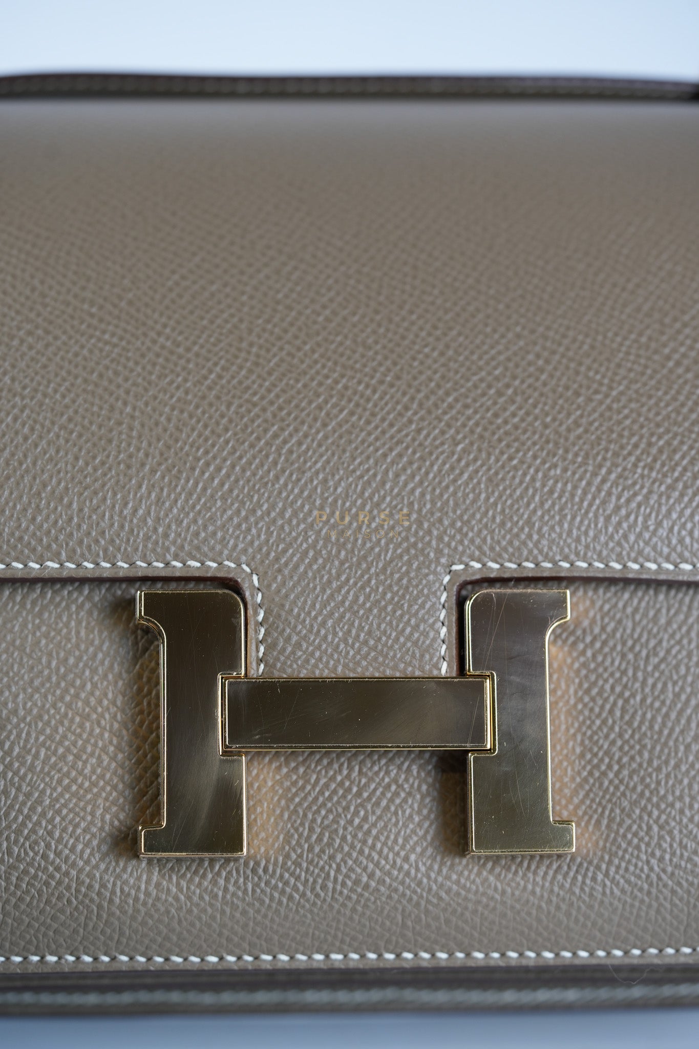 Constance 18 Etoupe in Epesom Leather and Rose Gold Hardware Stamp Z (2021) | Purse Maison Luxury Bags Shop