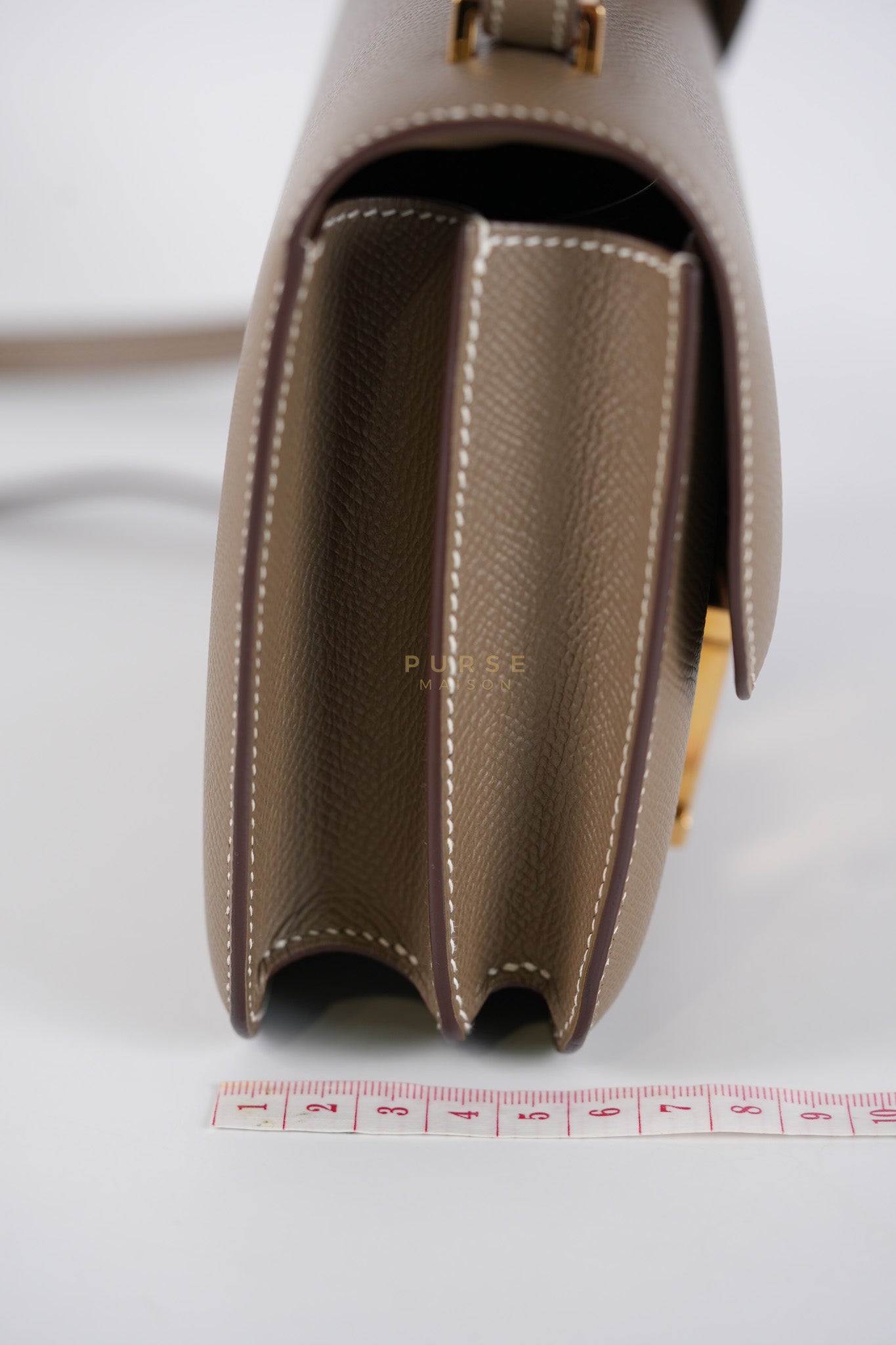 Constance 18 Etoupe in Epesom Leather and Rose Gold Hardware Stamp Z (2021) | Purse Maison Luxury Bags Shop