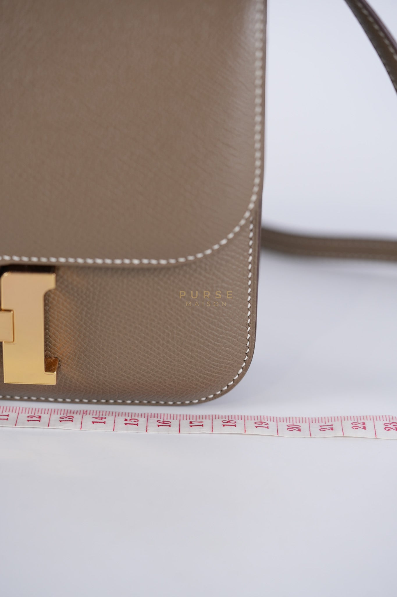 Constance 18 Etoupe in Epesom Leather and Rose Gold Hardware Stamp Z (2021) | Purse Maison Luxury Bags Shop