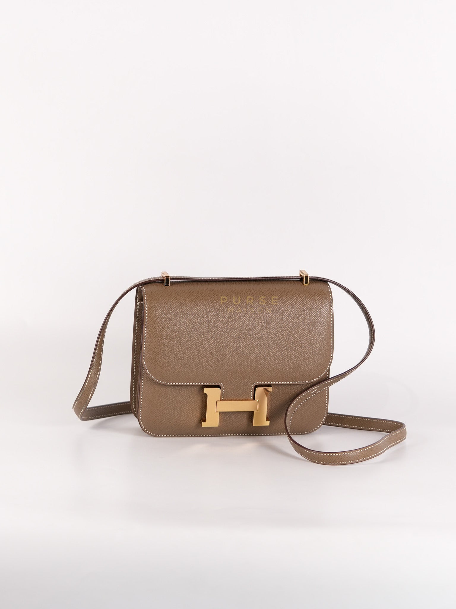 Constance 18 Etoupe in Epesom Leather and Rose Gold Hardware Stamp Z (2021) | Purse Maison Luxury Bags Shop