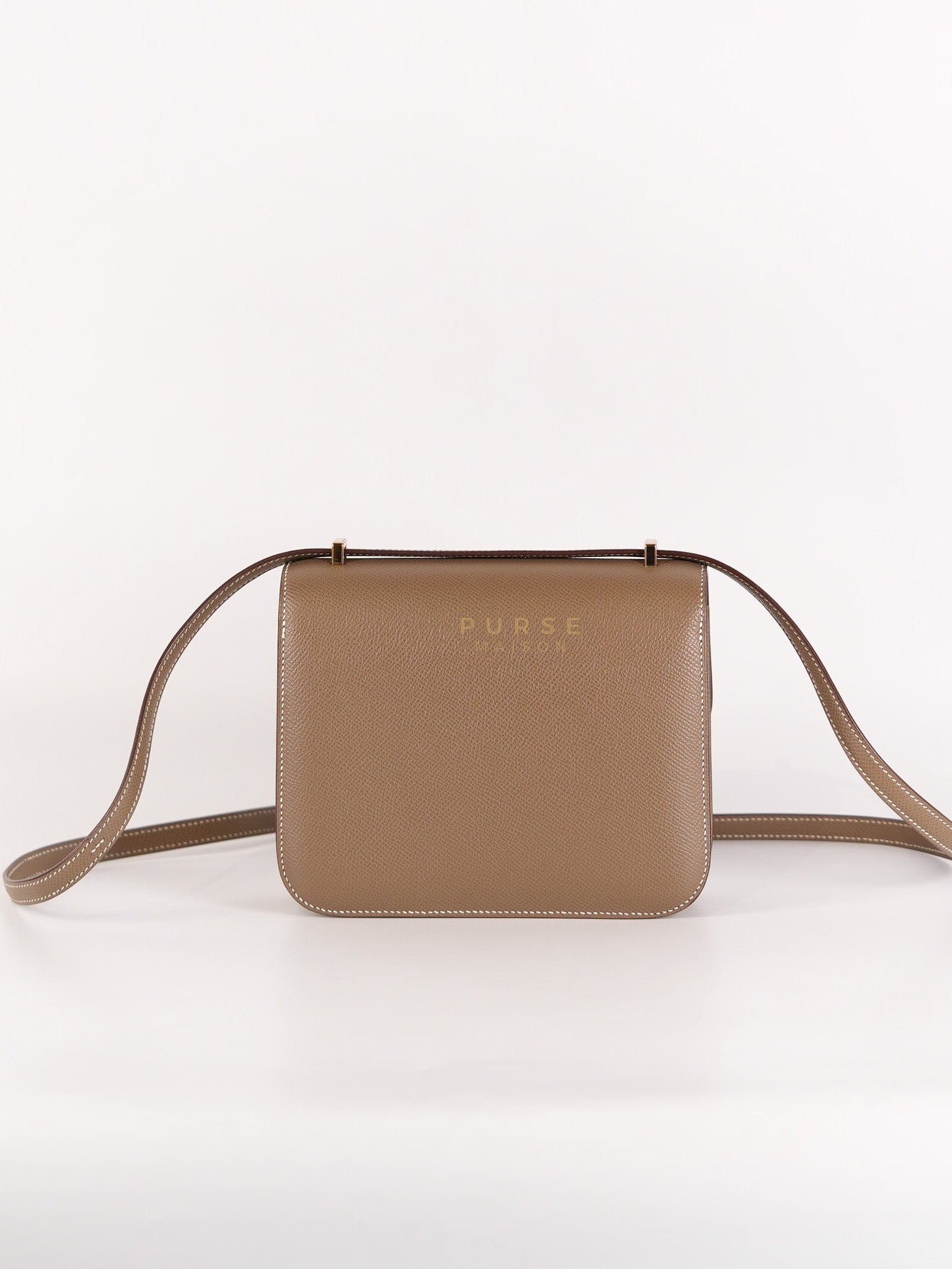 Constance 18 Etoupe in Epesom Leather and Rose Gold Hardware Stamp Z (2021) | Purse Maison Luxury Bags Shop