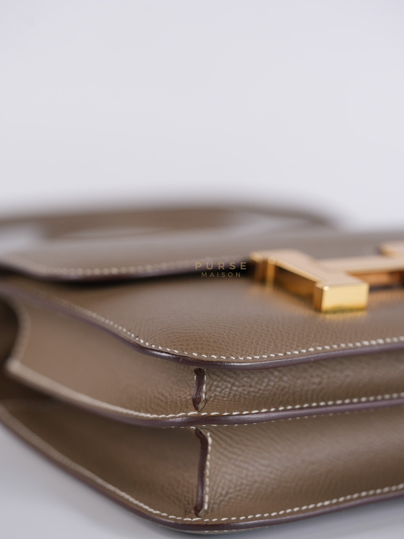 Constance 18 Etoupe in Epesom Leather and Rose Gold Hardware Stamp Z (2021) | Purse Maison Luxury Bags Shop