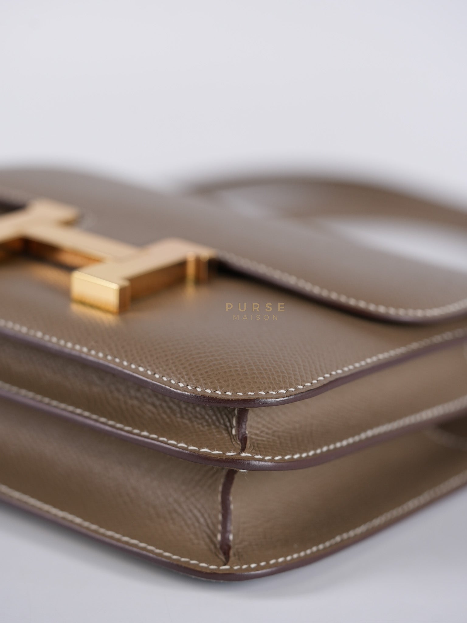Constance 18 Etoupe in Epesom Leather and Rose Gold Hardware Stamp Z (2021) | Purse Maison Luxury Bags Shop