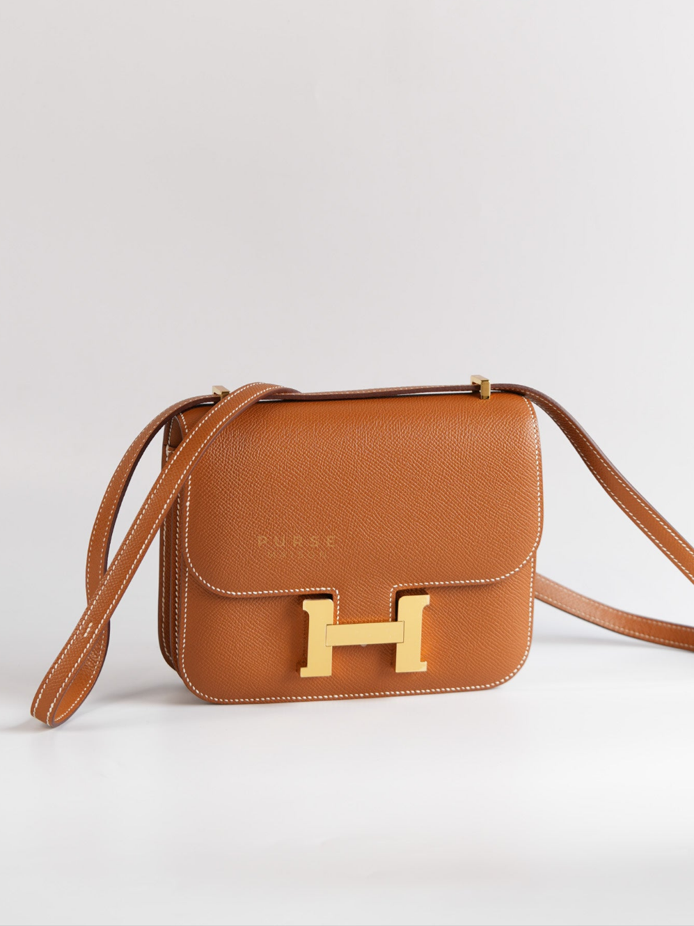 Constance 18 Gold Epsom Leather and Gold Hardware Stamp B (2023) | Purse Maison Luxury Bags Shop