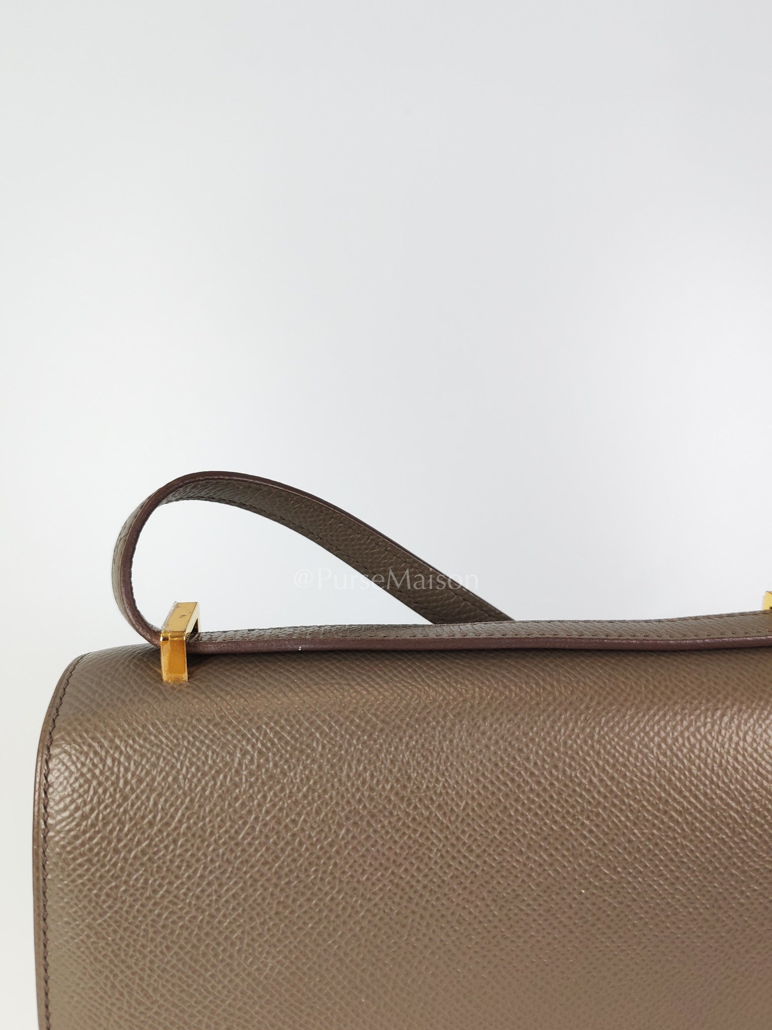 Constance 18 Gris Etain in Epsom Leather and Gold Hardware Stamp Z (2021) | Purse Maison Luxury Bags Shop