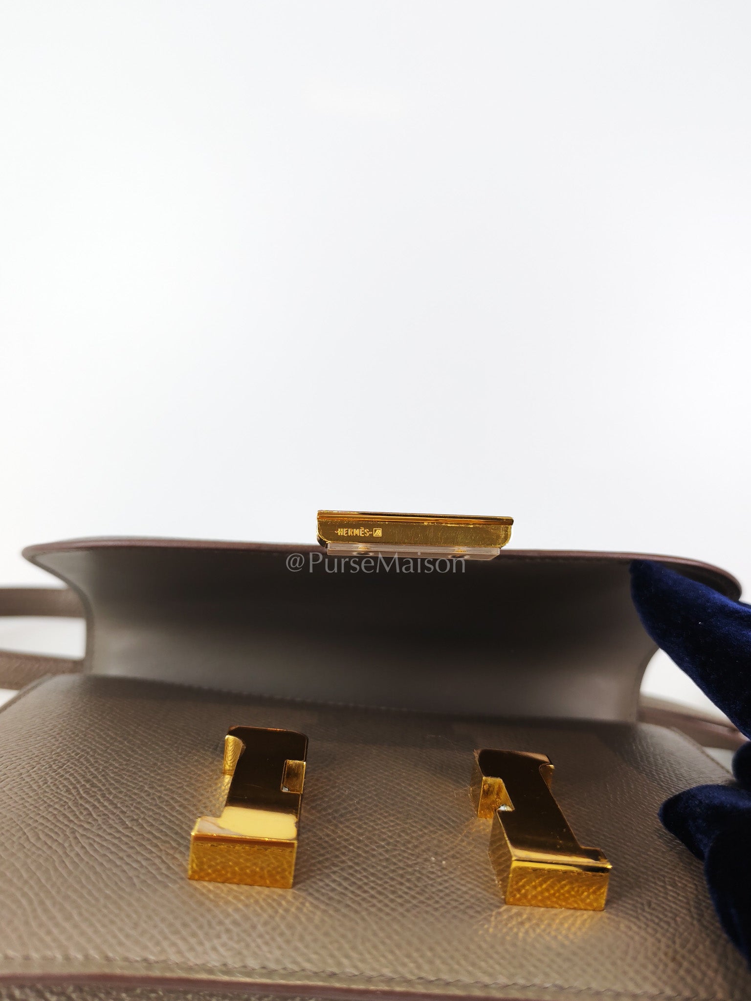 Constance 18 Gris Etain in Epsom Leather and Gold Hardware Stamp Z (2021) | Purse Maison Luxury Bags Shop