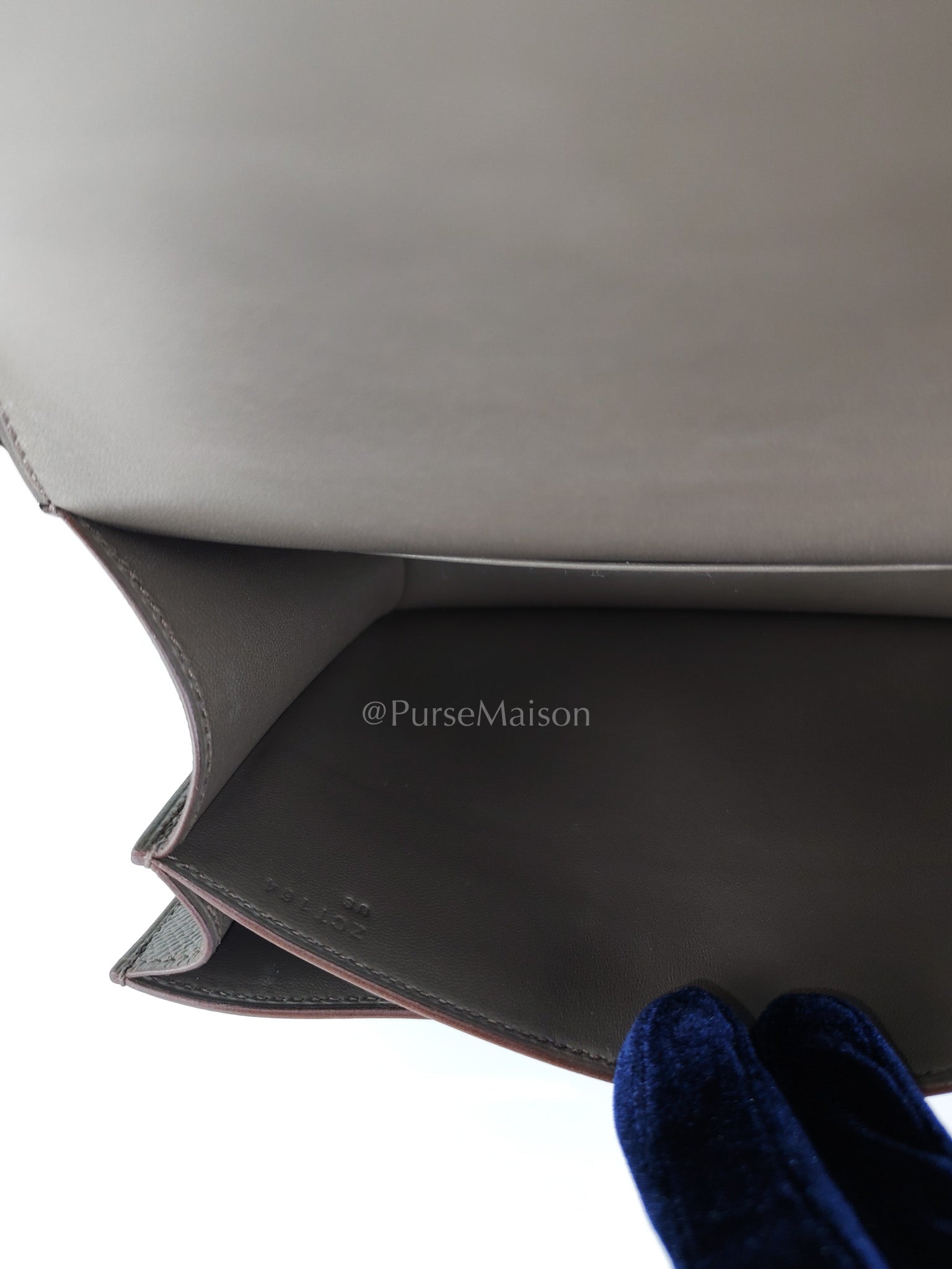 Constance 18 Gris Etain in Epsom Leather and Gold Hardware Stamp Z (2021) | Purse Maison Luxury Bags Shop