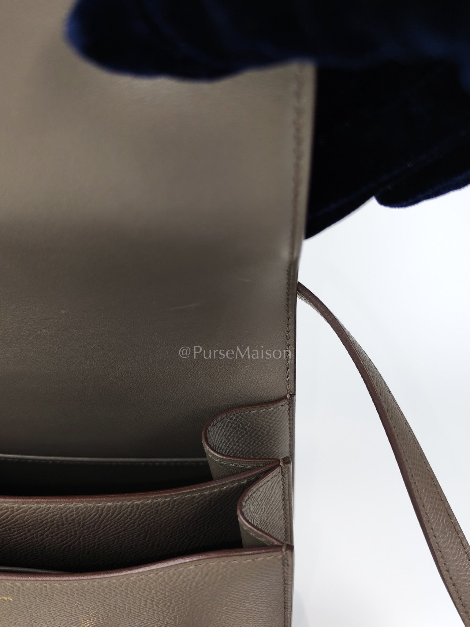 Constance 18 Gris Etain in Epsom Leather and Gold Hardware Stamp Z (2021) | Purse Maison Luxury Bags Shop