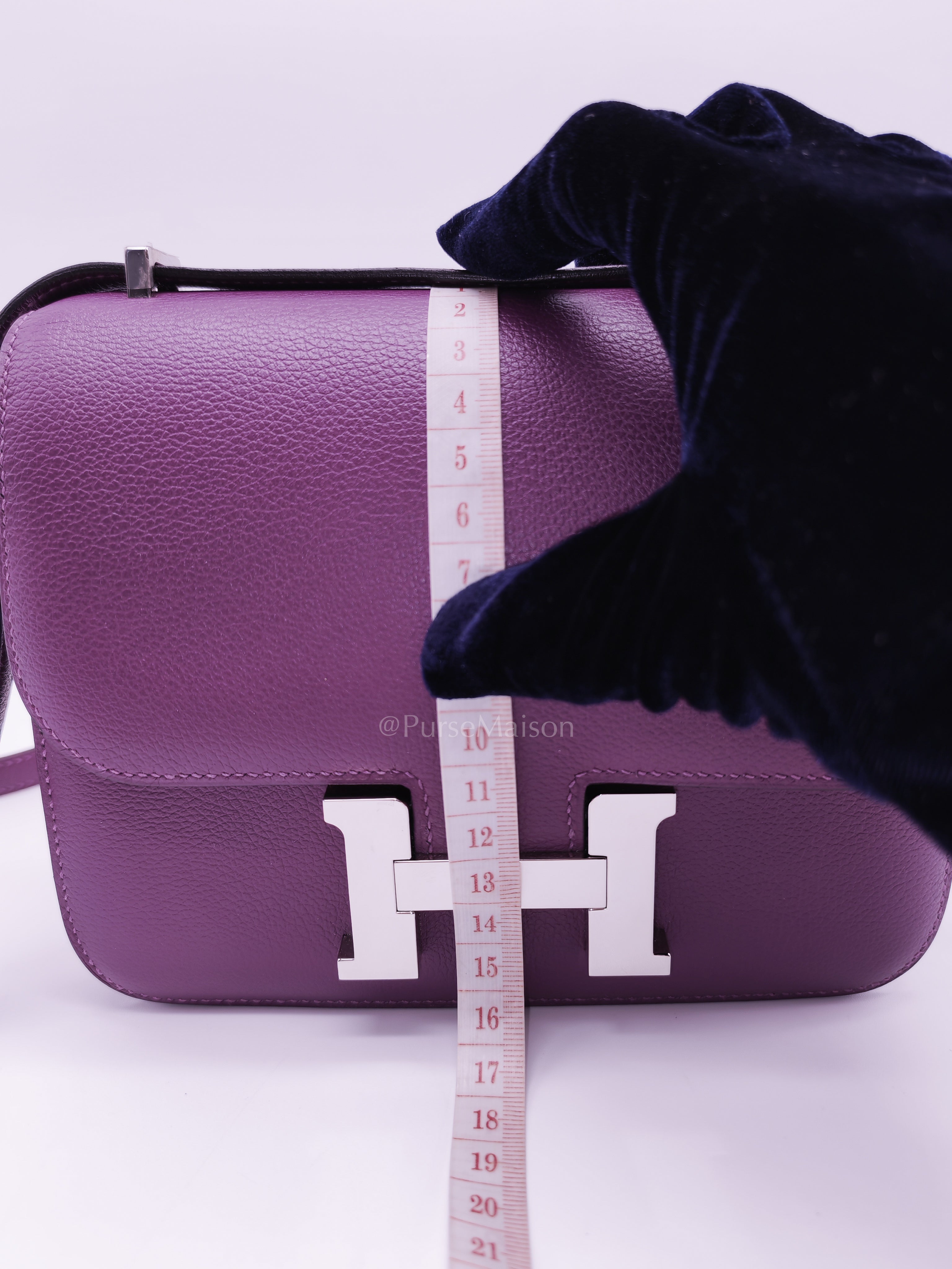 Constance 18 in Anemone Evercolor Leather & Palladium Hardware Stamp D (2019) | Purse Maison Luxury Bags Shop