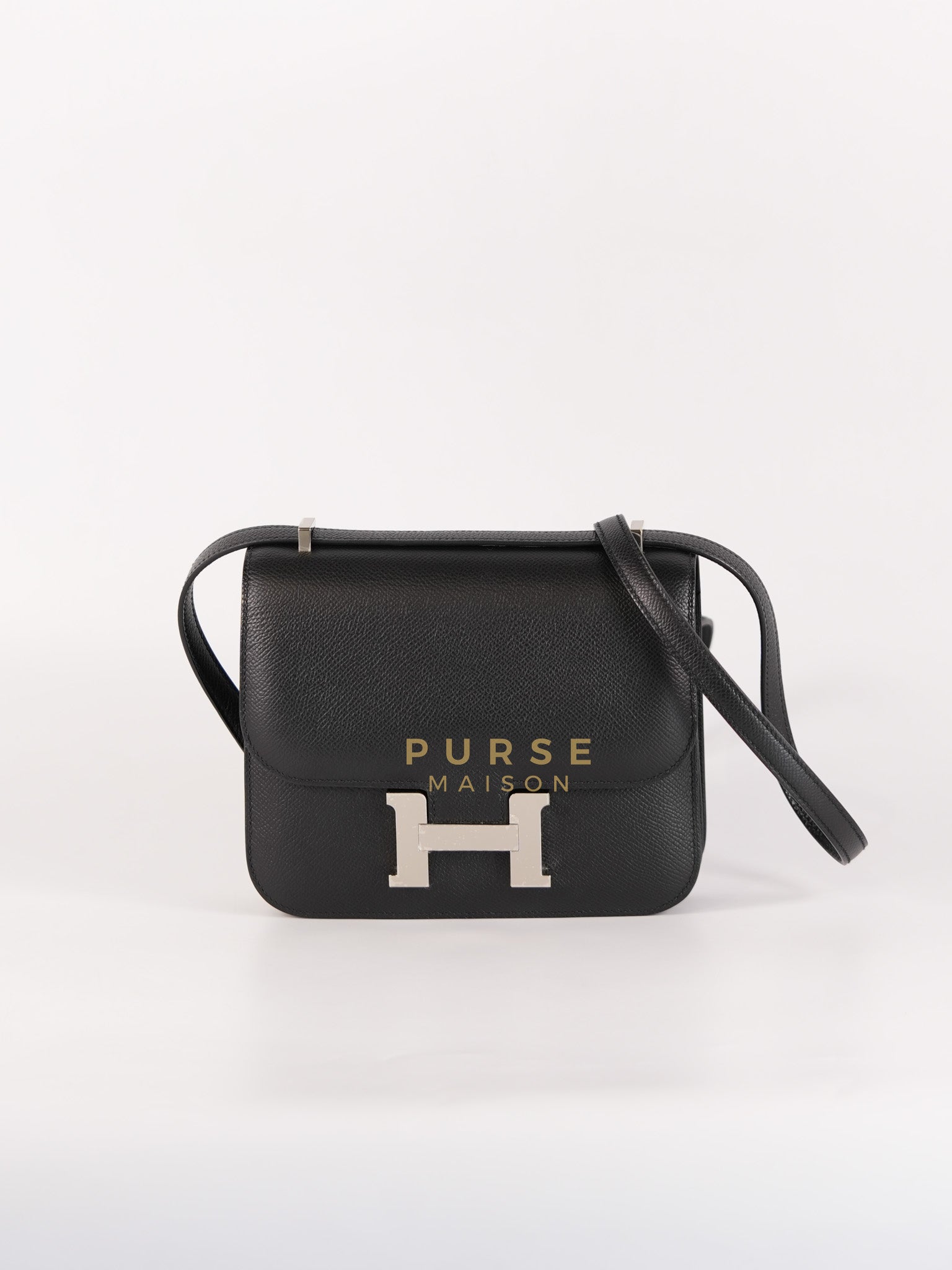 Constance 18 in Black Epsom Leather & Palladium Hardware Stamp Z (2021) | Purse Maison Luxury Bags Shop