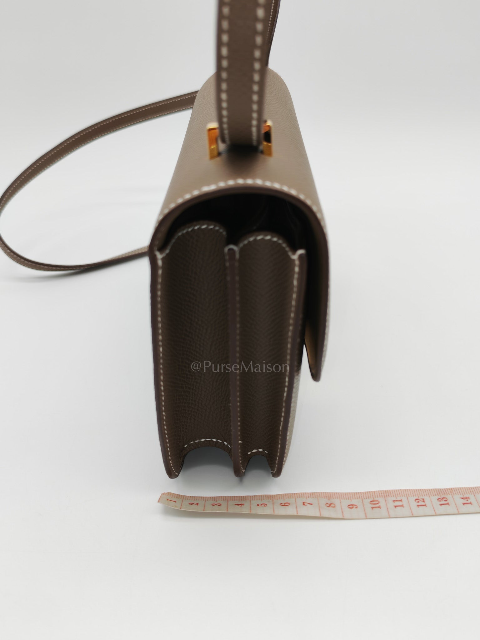 Constance 18 in Etoupe Epsom Leather and Gold Hardware Stamp K(2025) | Purse Maison Luxury Bags Shop