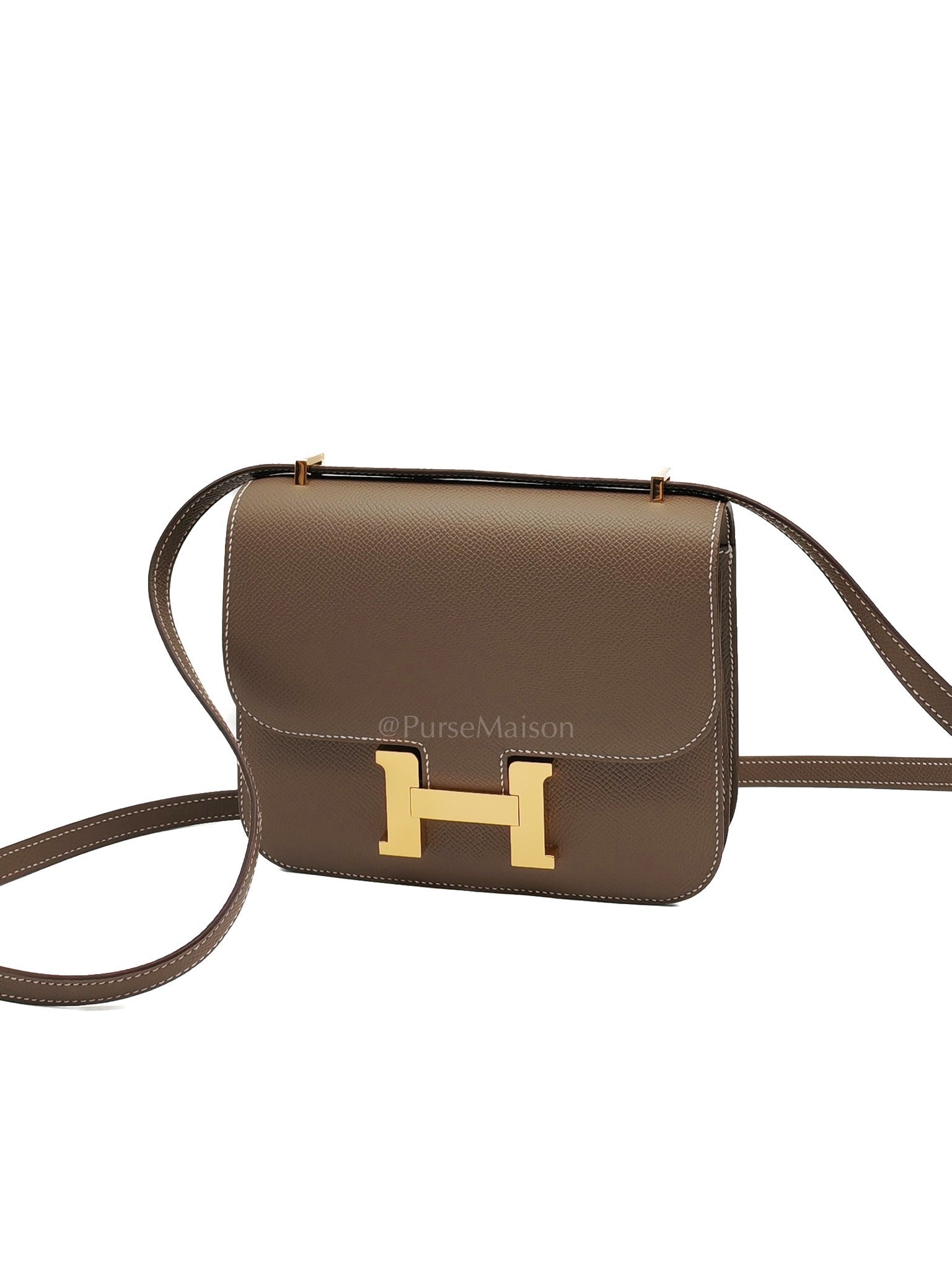 Constance 18 in Etoupe Epsom Leather and Gold Hardware Stamp K (2025) | Purse Maison Luxury Bags Shop