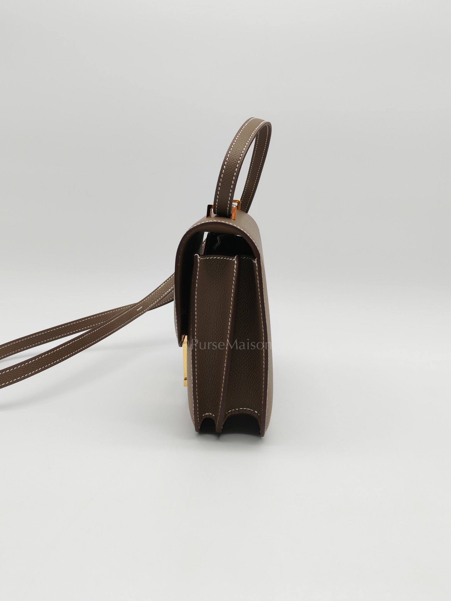 Constance 18 in Etoupe Epsom Leather and Gold Hardware Stamp K(2025) | Purse Maison Luxury Bags Shop